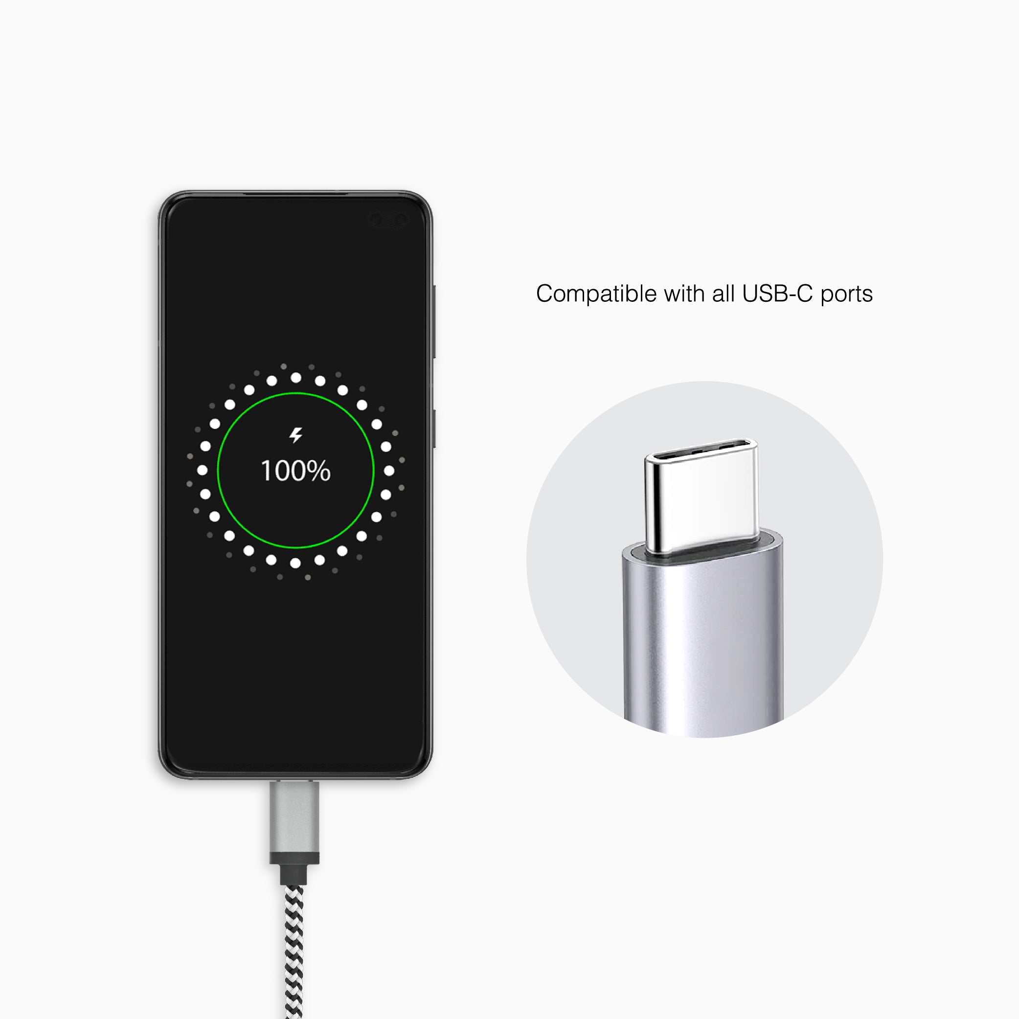 1 Ft. Braided Cable (USB-A to USB-C Cable)