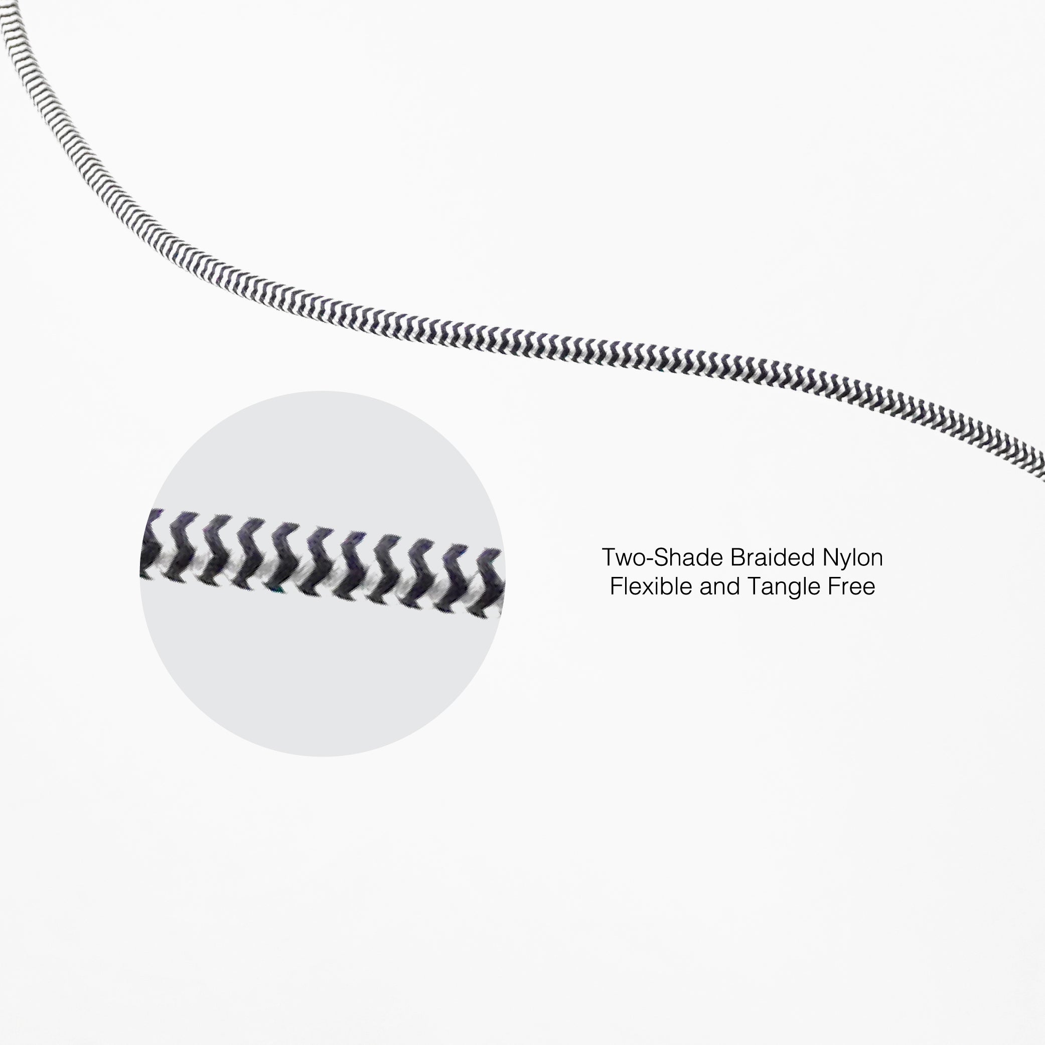 1 ft Braided Cable (USB-A to Lightning Cable)