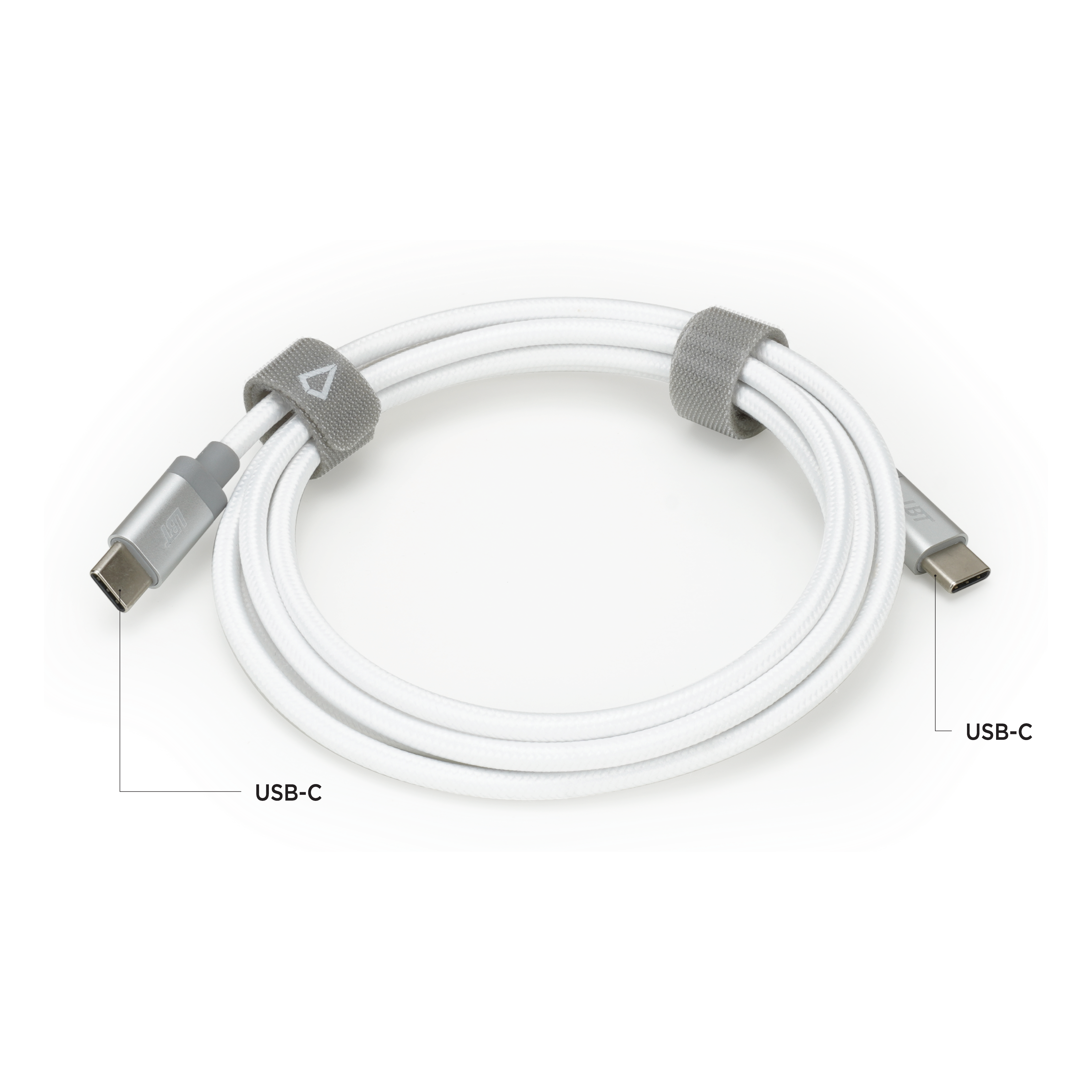 30W PD Wall Charger with 5 Ft. Braided White Cable (USB-C to USB-C)