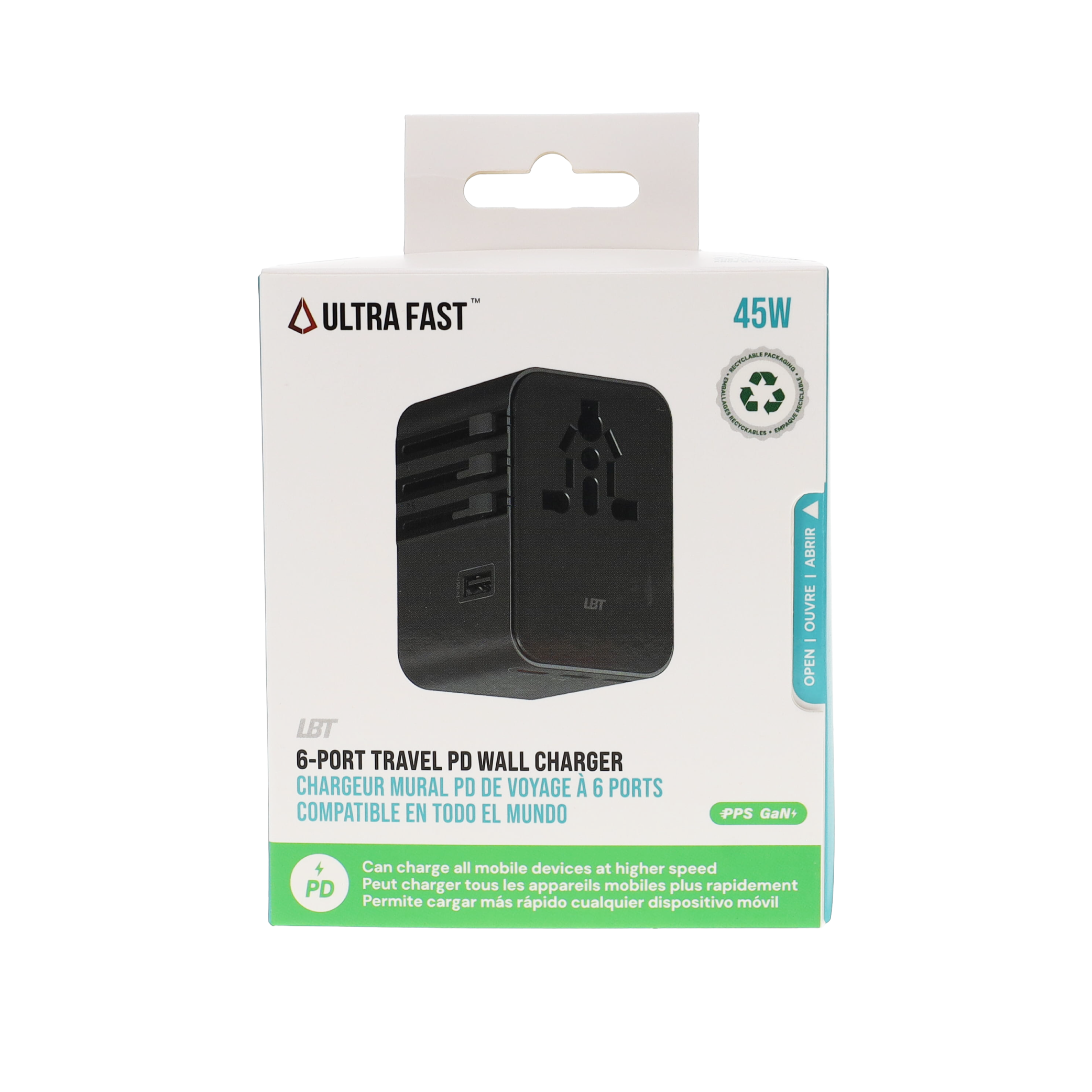 45W 6-port Travel PD Wall Charger