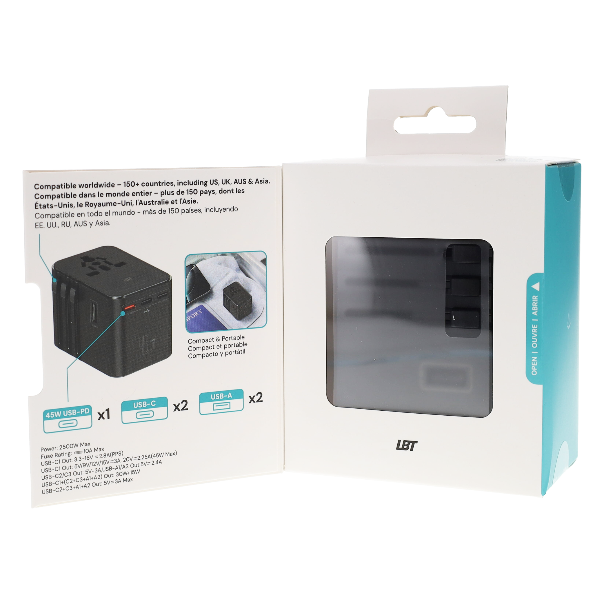 45W 6-port Travel PD Wall Charger