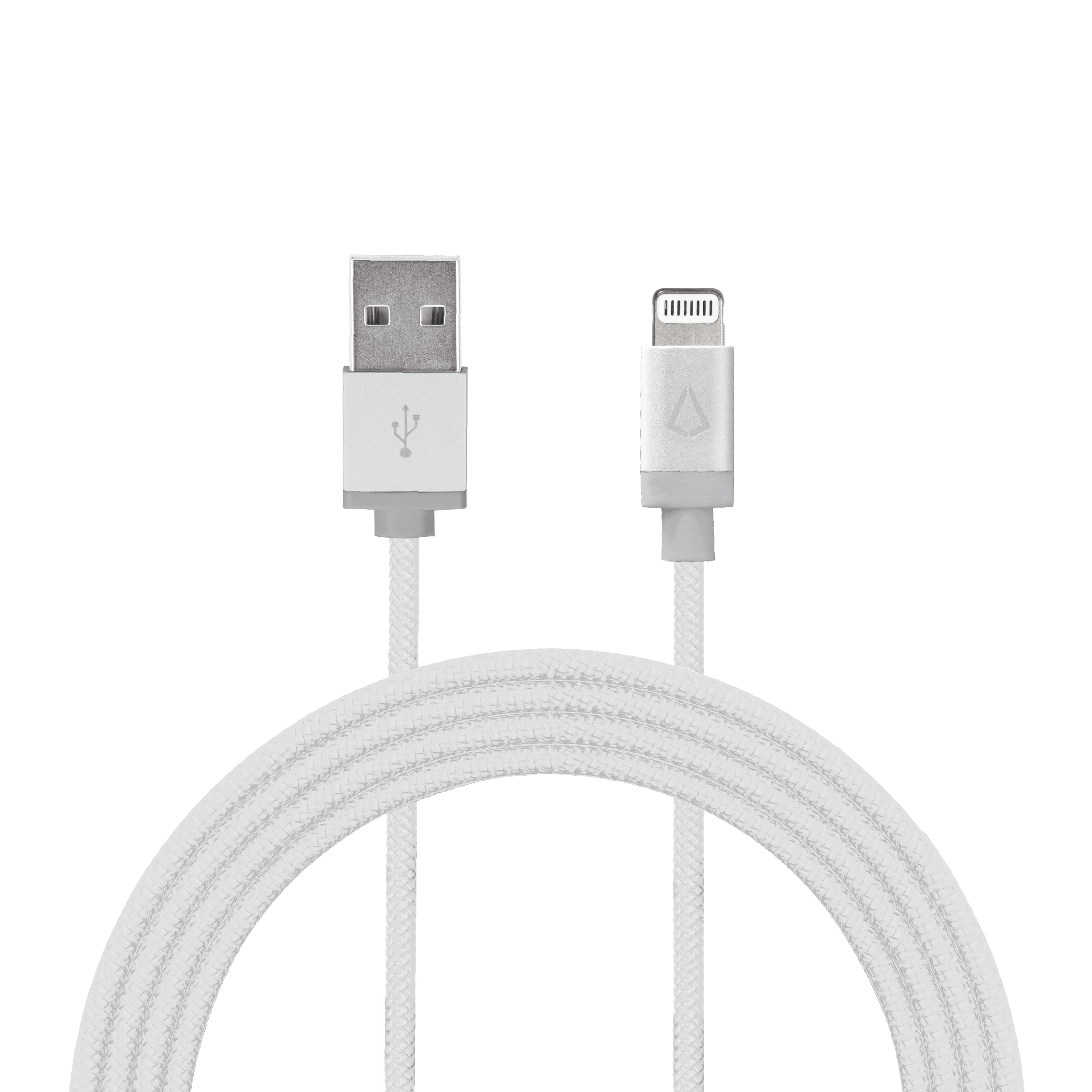10 ft Braided White Cable (USB-A to Lightning)
