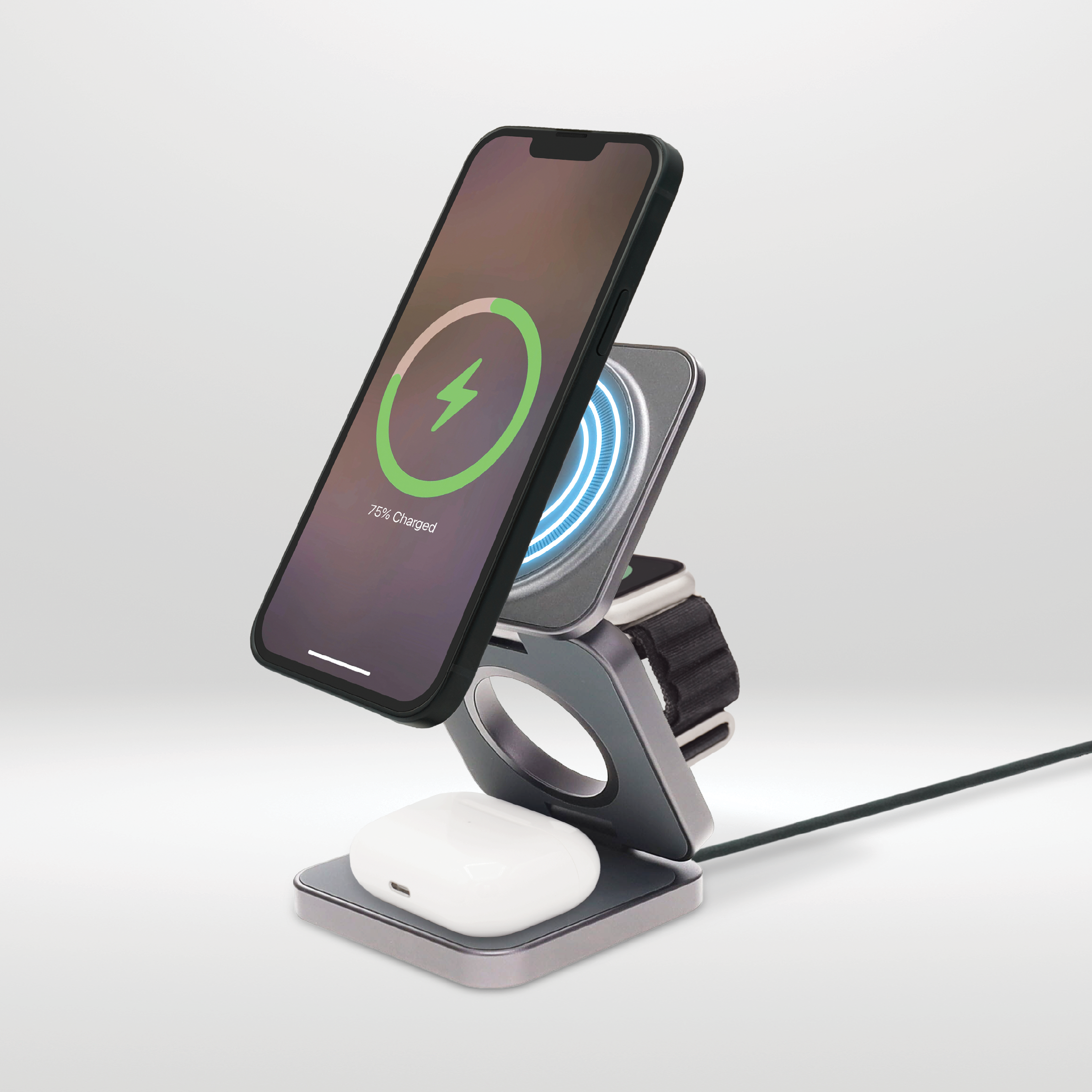 15W Mag Stream 3-in-1 Foldable Charging Stand