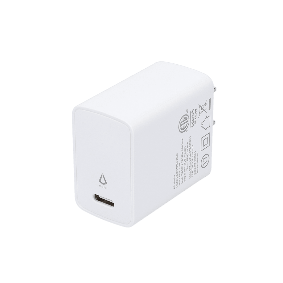 20W PD Wall Charger with 5 Ft Braided Cable (USB-C to USB-C)
