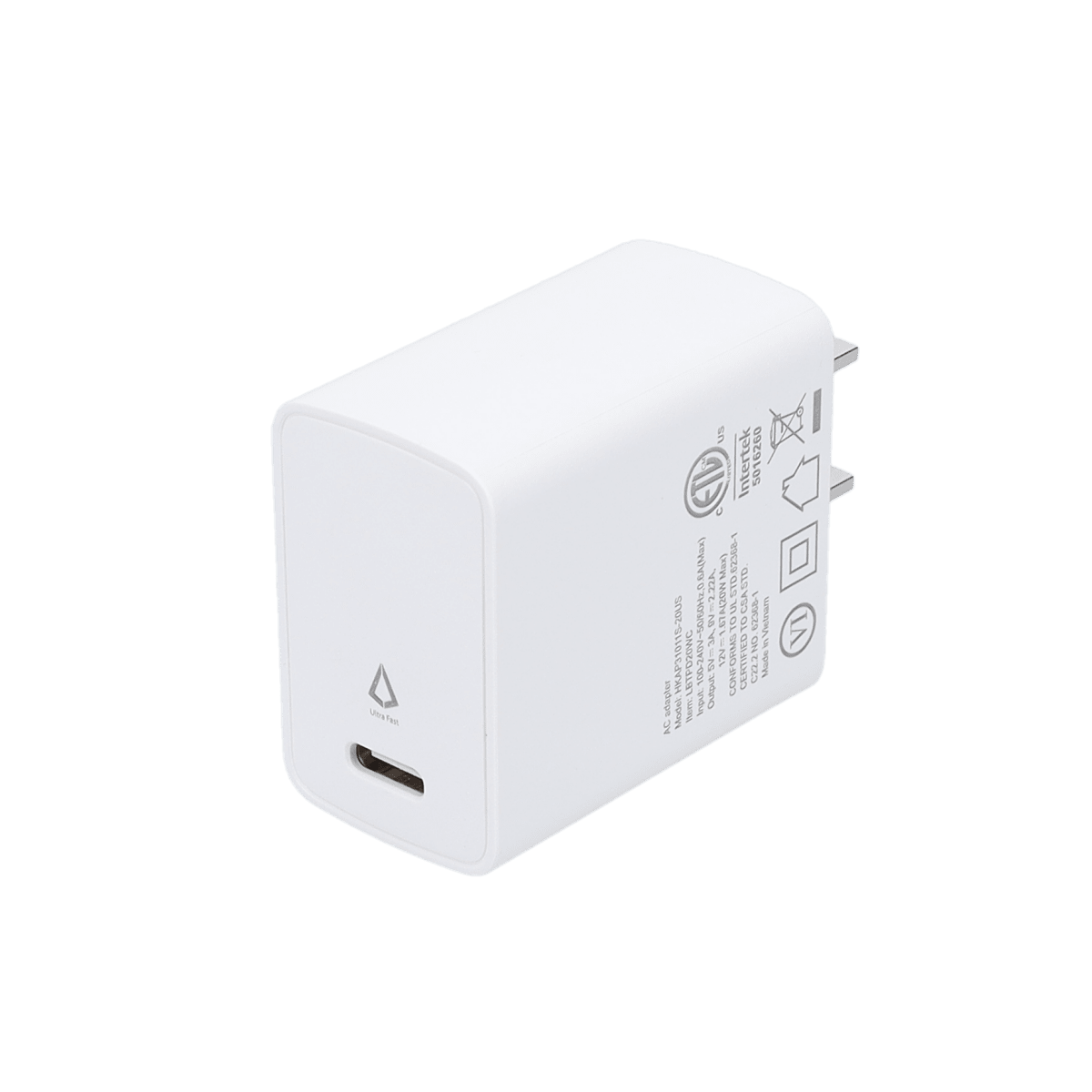 20W PD Wall Charger with 5 Ft Braided Cable (USB-C to USB-C)