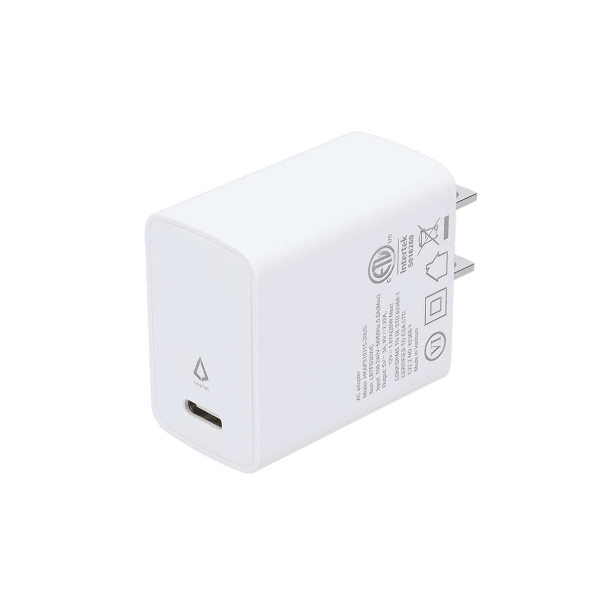 20W PD Wall Charger with 5 Ft Braided Cable (USB-C to USB-C)