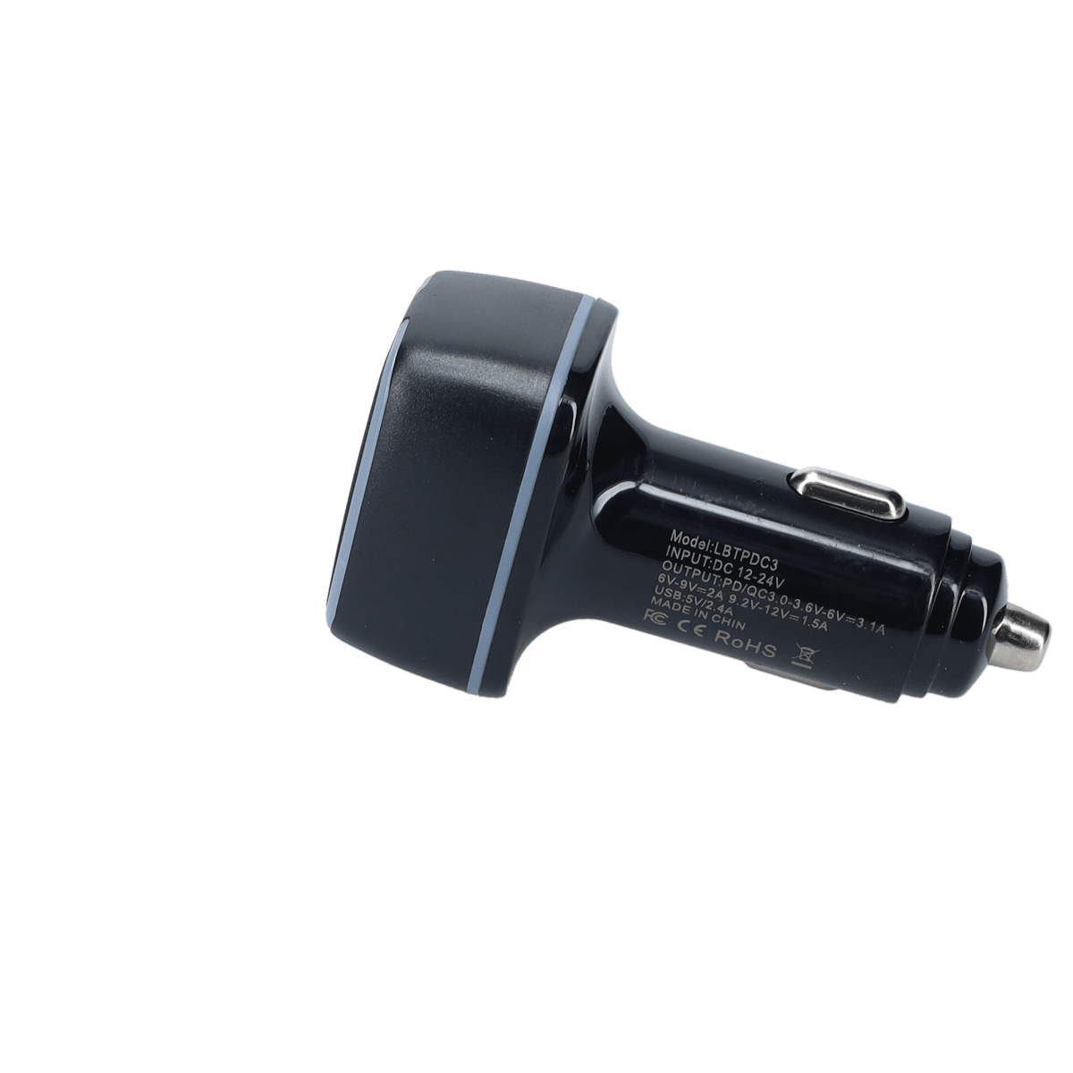 PD Car Charger with 2 extra USB-A ports (18W PD + 12W USB A)
