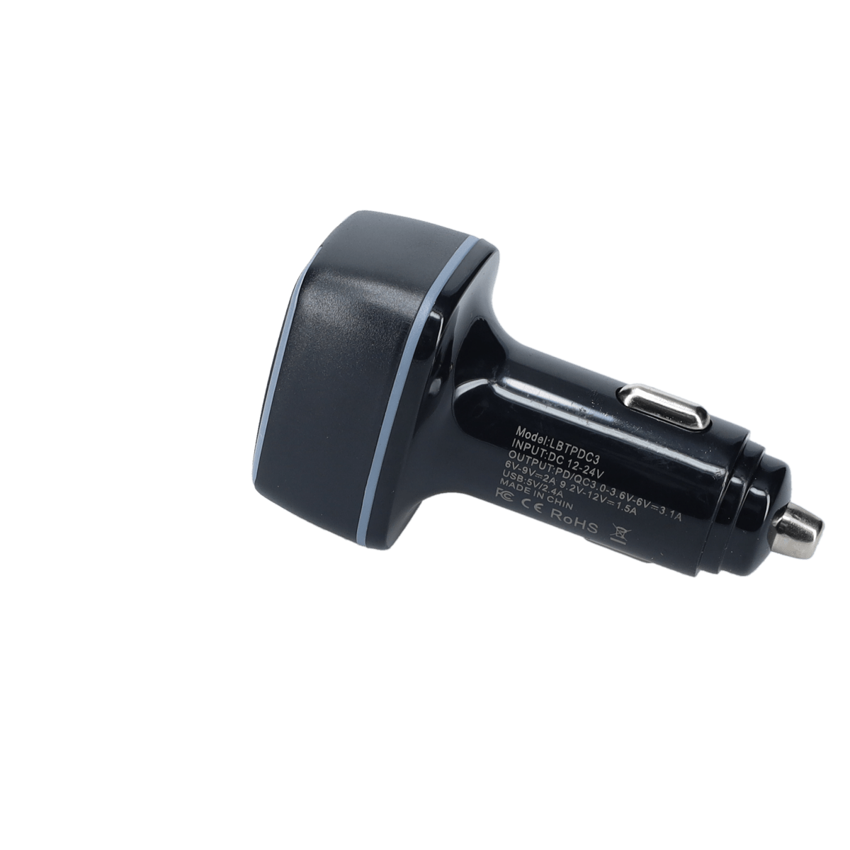 PD Car Charger with 2 extra USB-A ports (18W PD + 12W USB A)