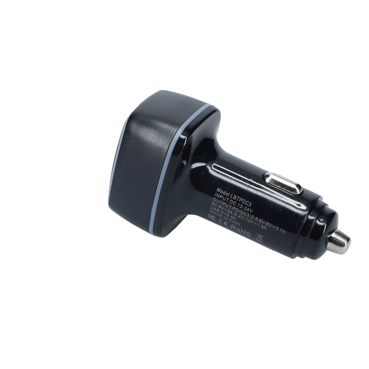 PD Car Charger with 2 extra USB-A ports (18W PD + 12W USB A)