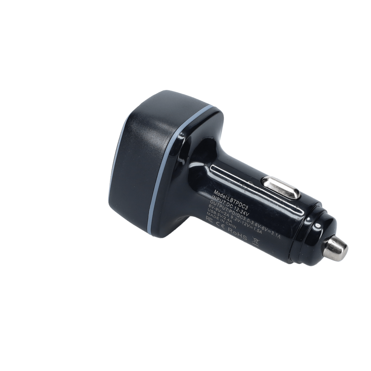 PD Car Charger with 2 extra USB-A ports (18W PD + 12W USB A)