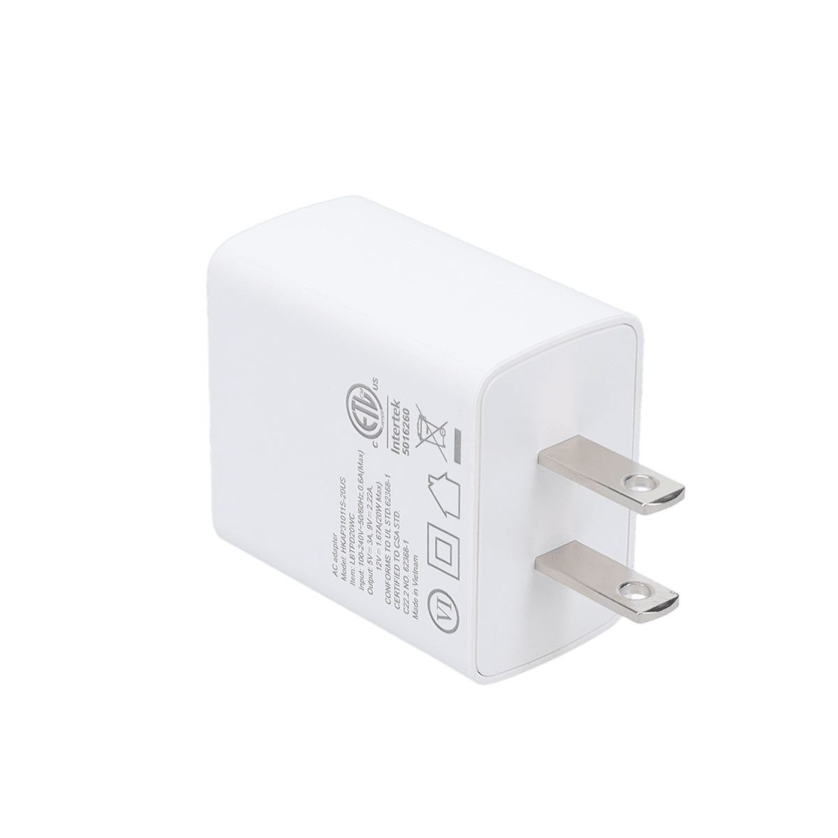 20W PD Wall Charger with 5 Ft Braided Cable (USB-C to USB-C)