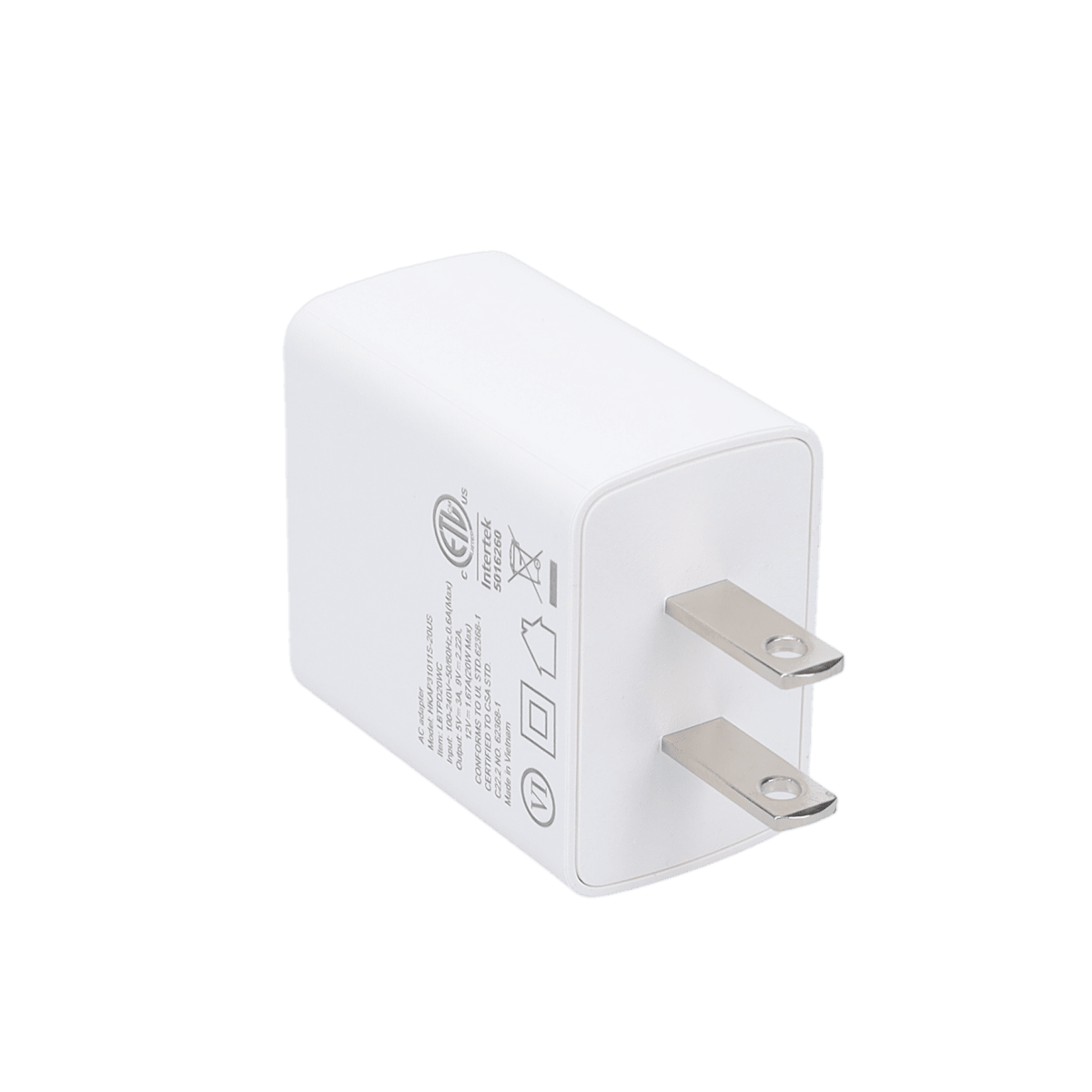 20W PD Wall Charger with 5 Ft Braided Cable (USB-C to USB-C)