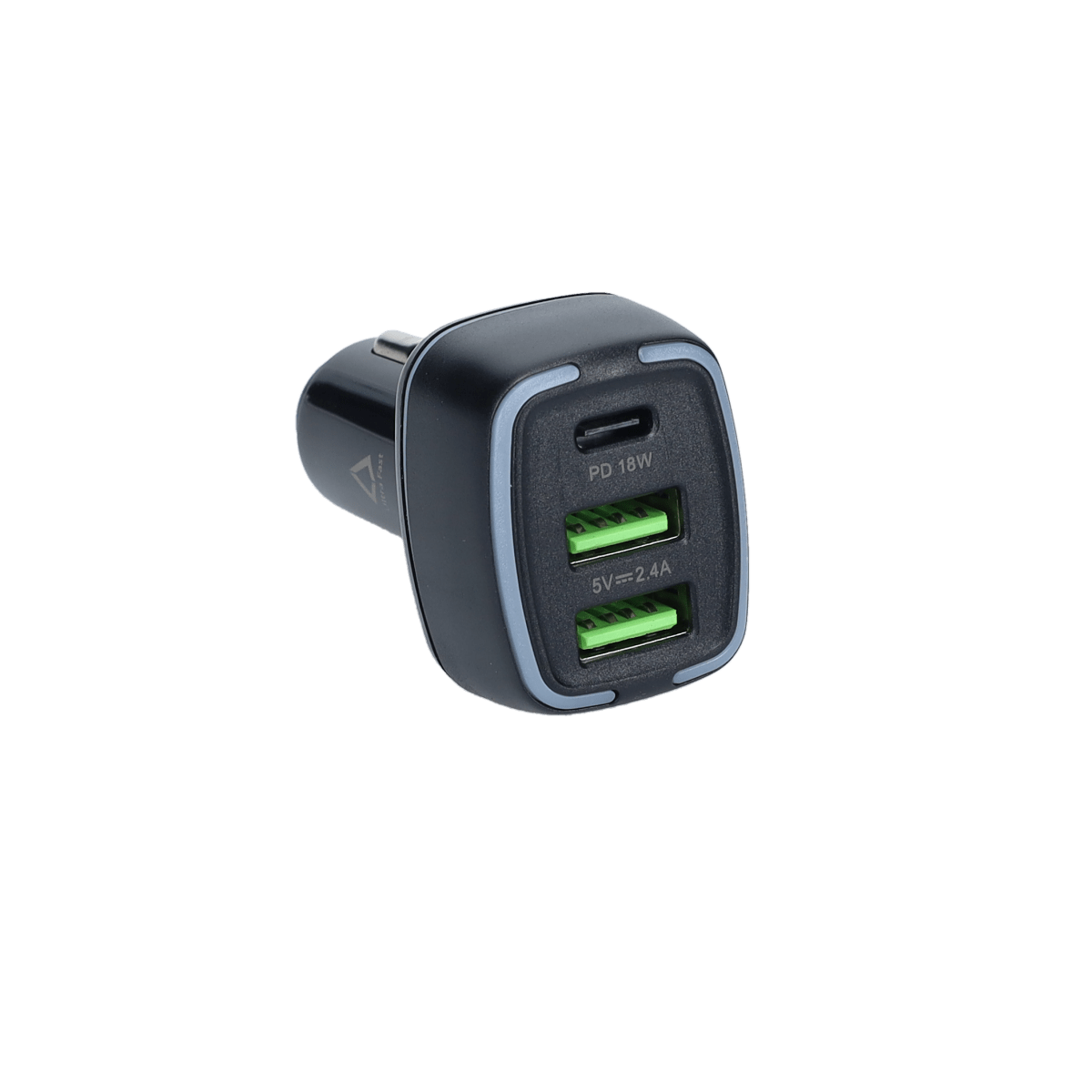 PD Car Charger with 2 extra USB-A ports (18W PD + 12W USB A)