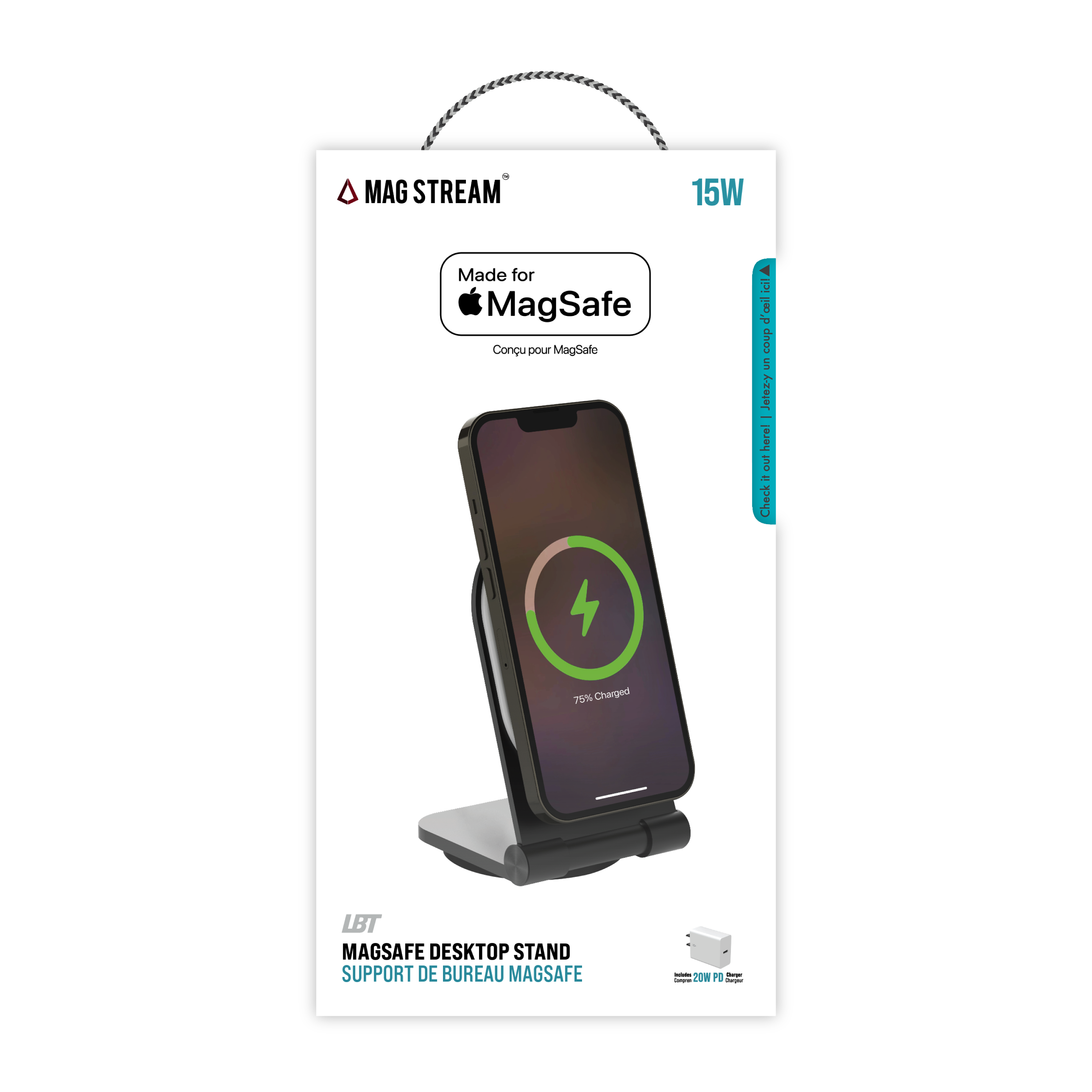 Mag Stream Stand (Midnight Black) Wireless Charger