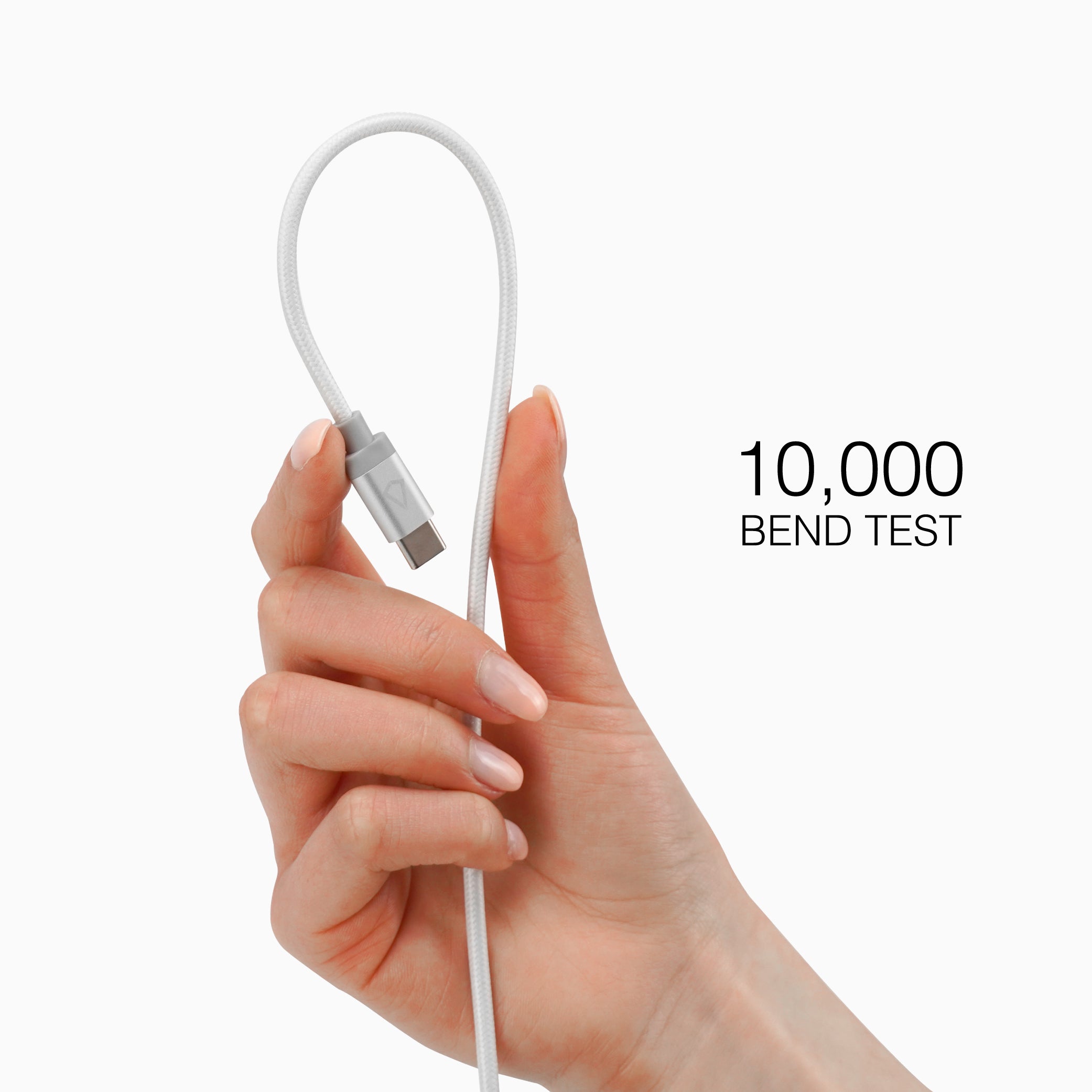 5 ft Braided White Cable (USB-C to USB-C)