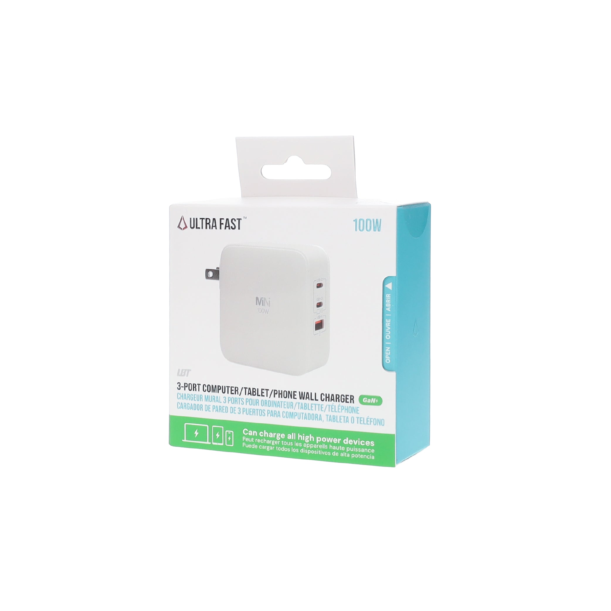 100W 3-Port Computer/Tablet/Phone Wall Charger