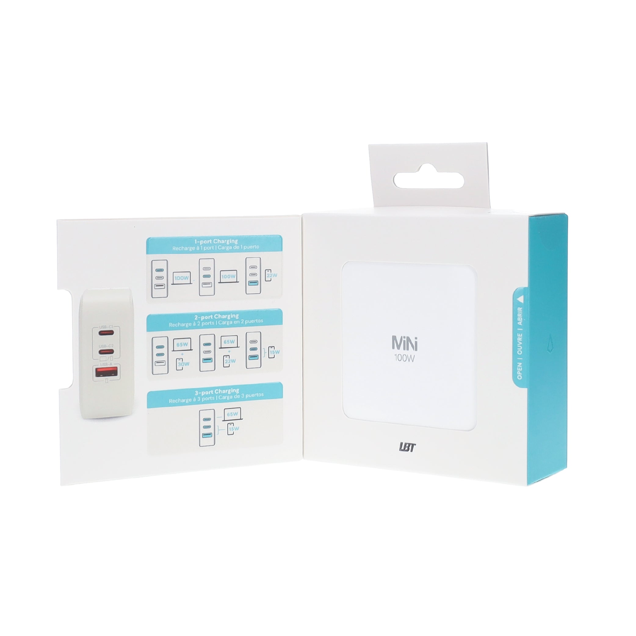 100W 3-Port Computer/Tablet/Phone Wall Charger