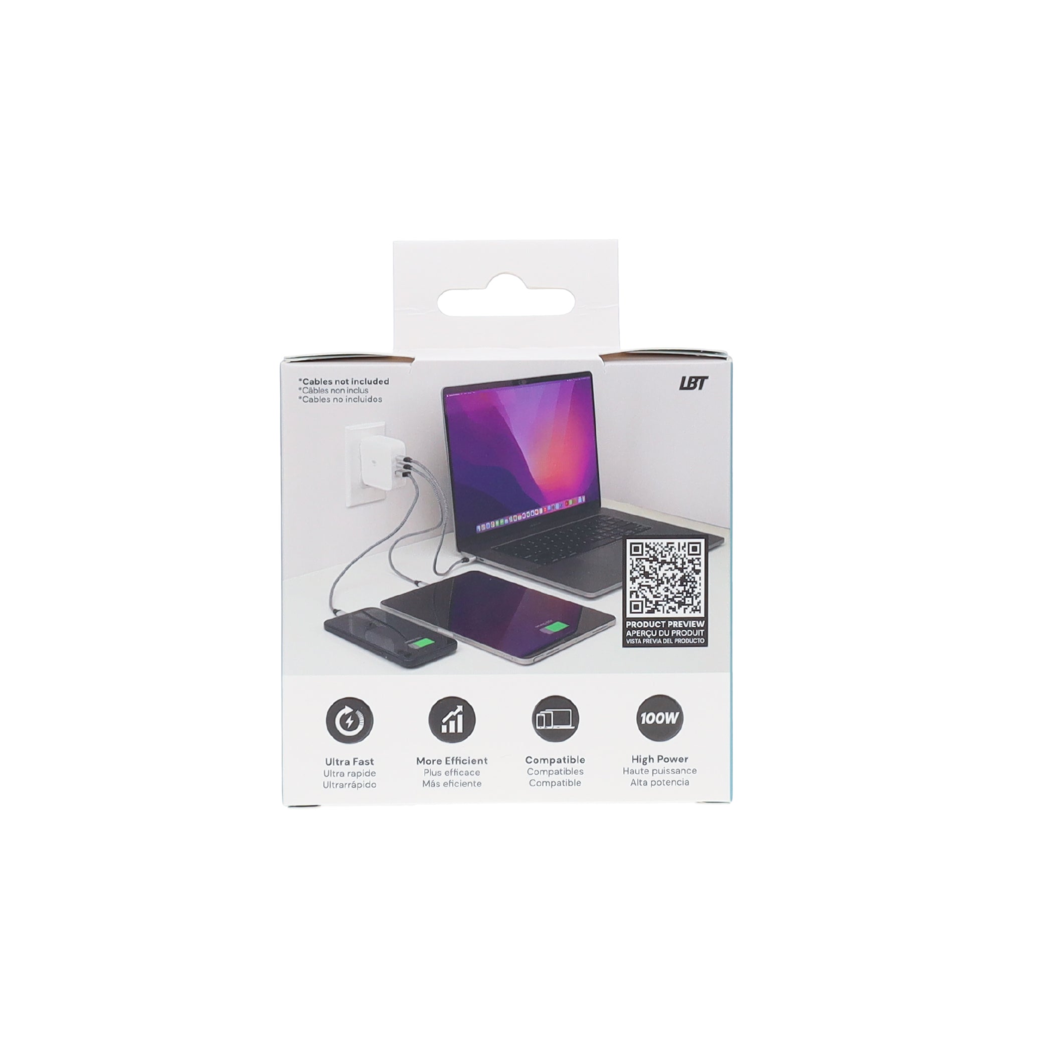 100W 3-Port Computer/Tablet/Phone Wall Charger