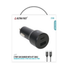 20W Dual Port Car Charger with 4ft Cable (USB-C to C)