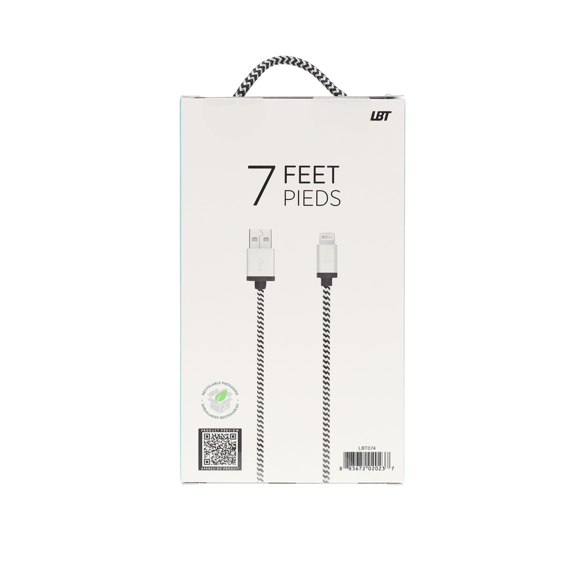 7 ft Braided Cable (USB-A to Lightning Cable)