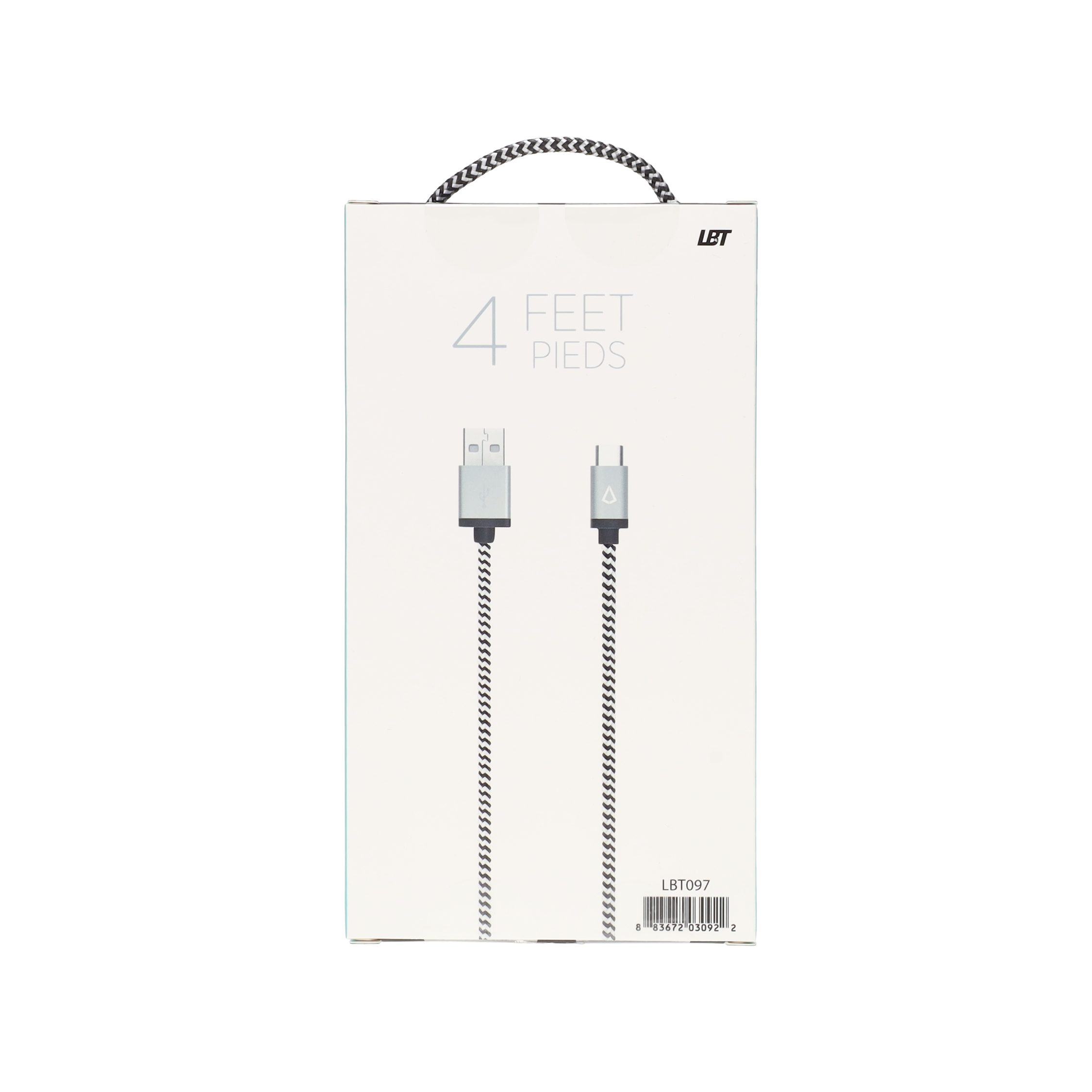 4 ft Braided Cable (USB-A to USB-C Cable)