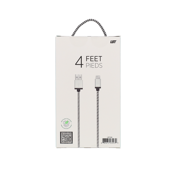 4 ft Braided Cable (USB-A to Lightning Cable)