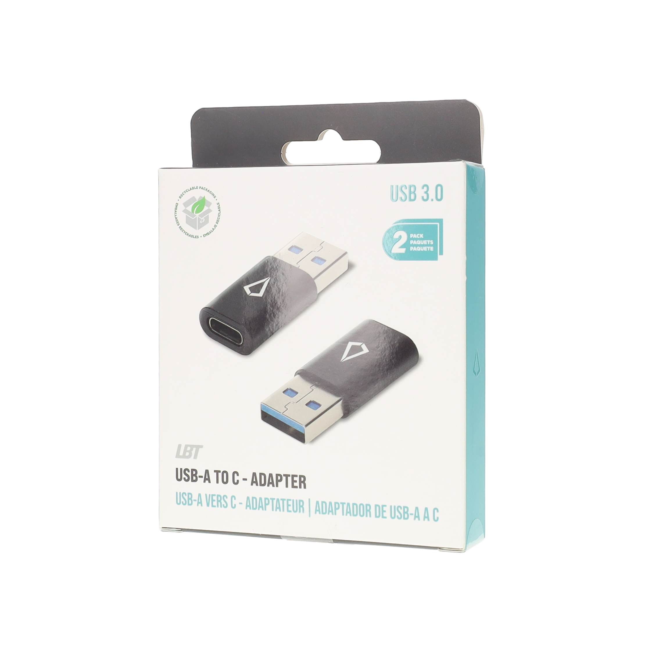 USB-A to C-Adapter (2 Pack)