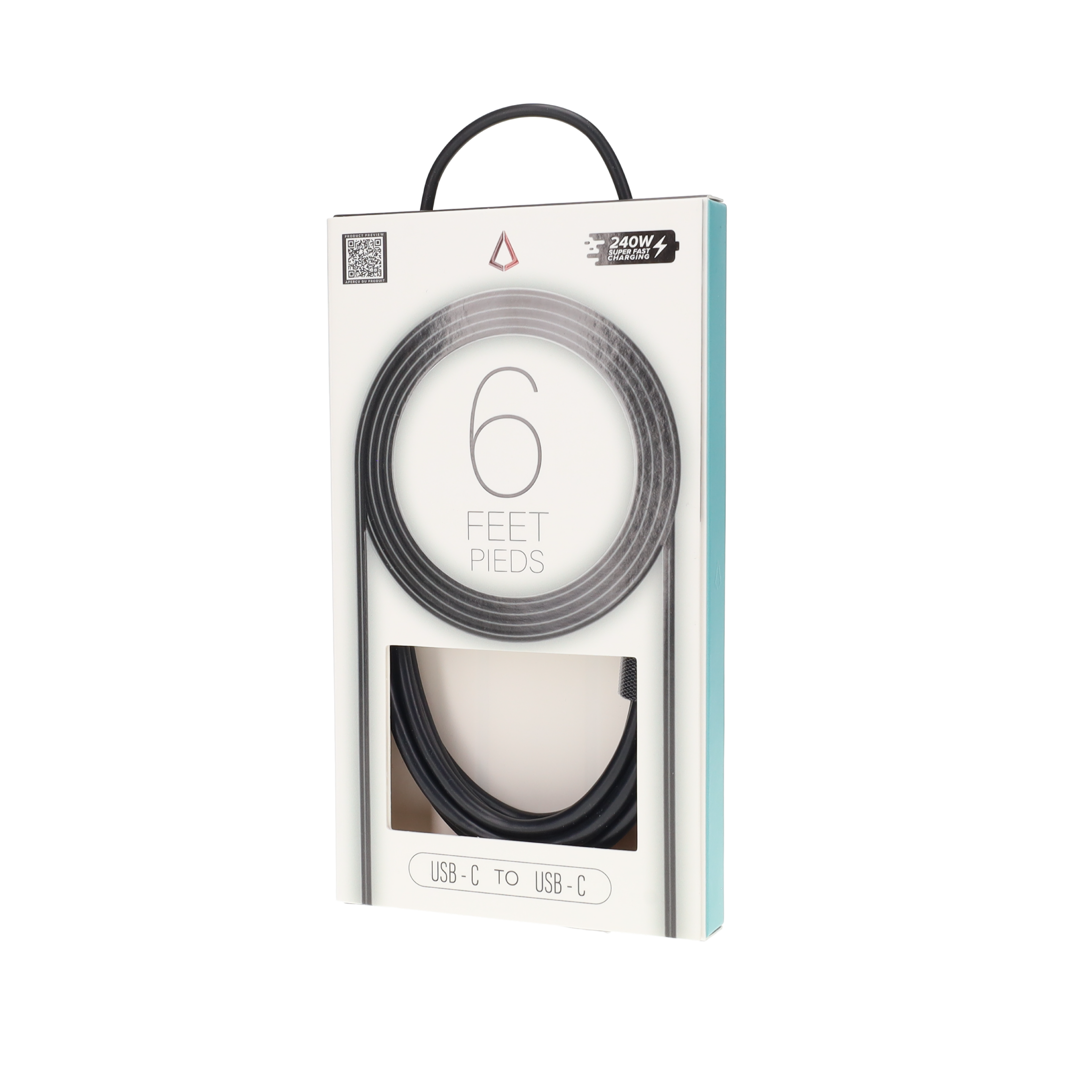 6 ft 240W Premium Black Cable (USB-C to USB-C)
