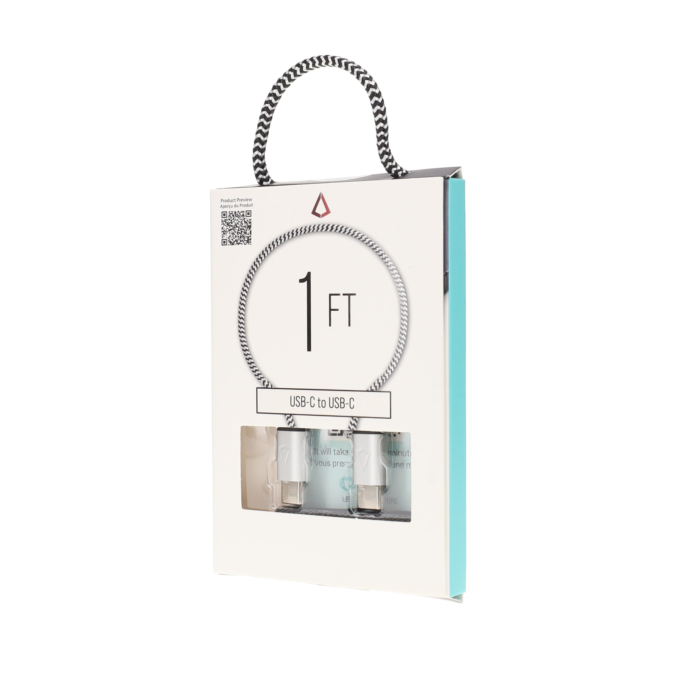 1 ft Braided Cable (USB-C to C Cable)