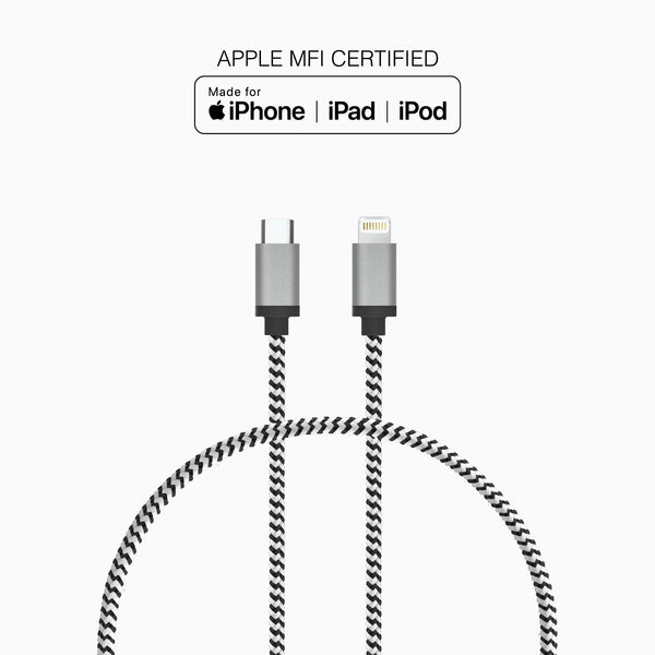 1 Ft. Braided Cable (USB-C to Lightning Cable)