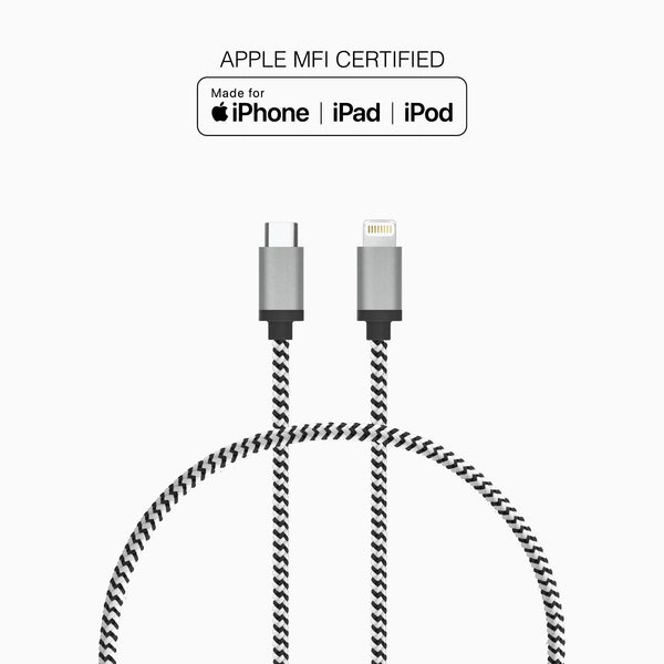 1 Ft. Braided Cable (USB-C to Lightning Cable)