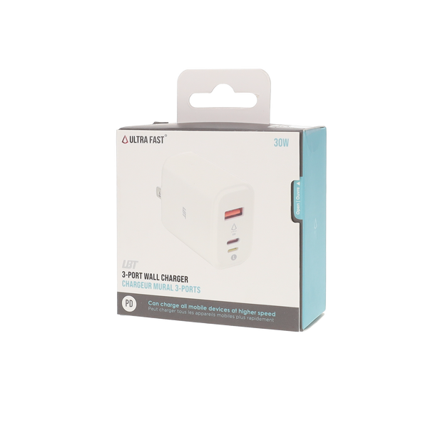 30W 3-port PD Wall Charger