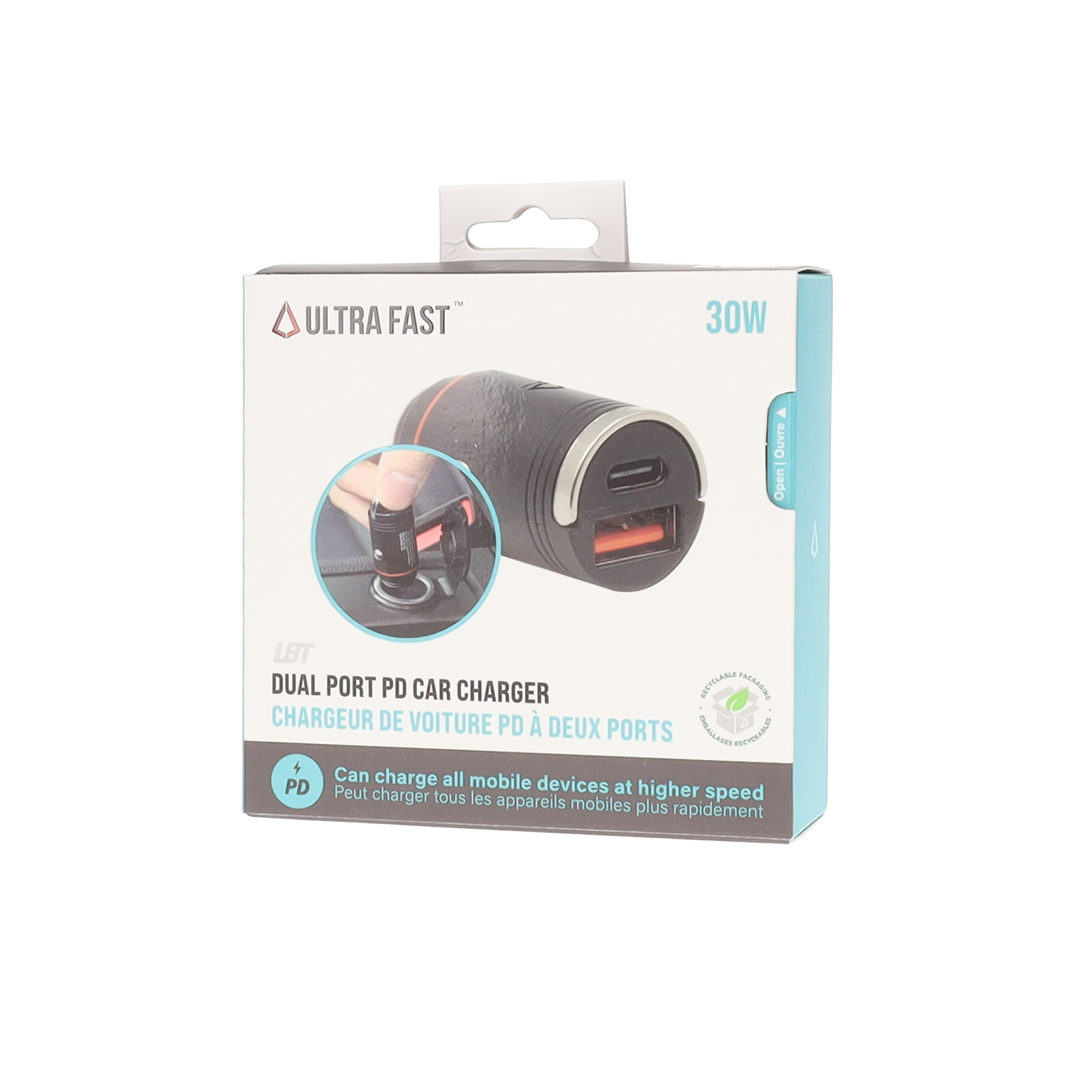 30W Dual Port PD Car Charger