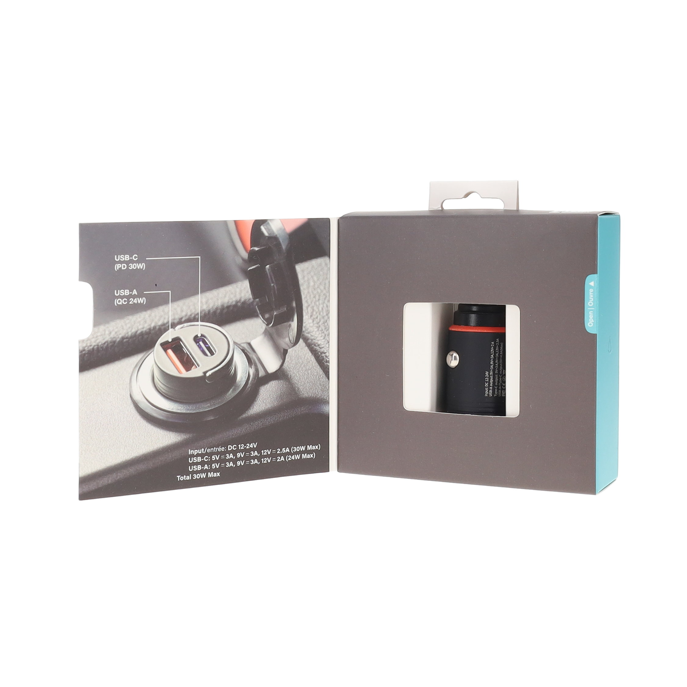 30W Dual Port PD Car Charger