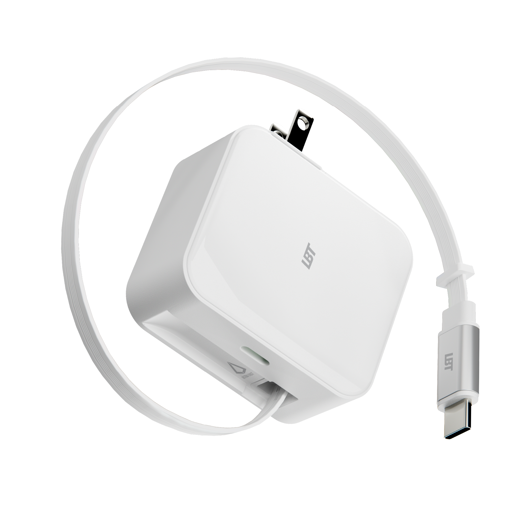45W Retractable Built-in Cable Charger with Extra Port replacement