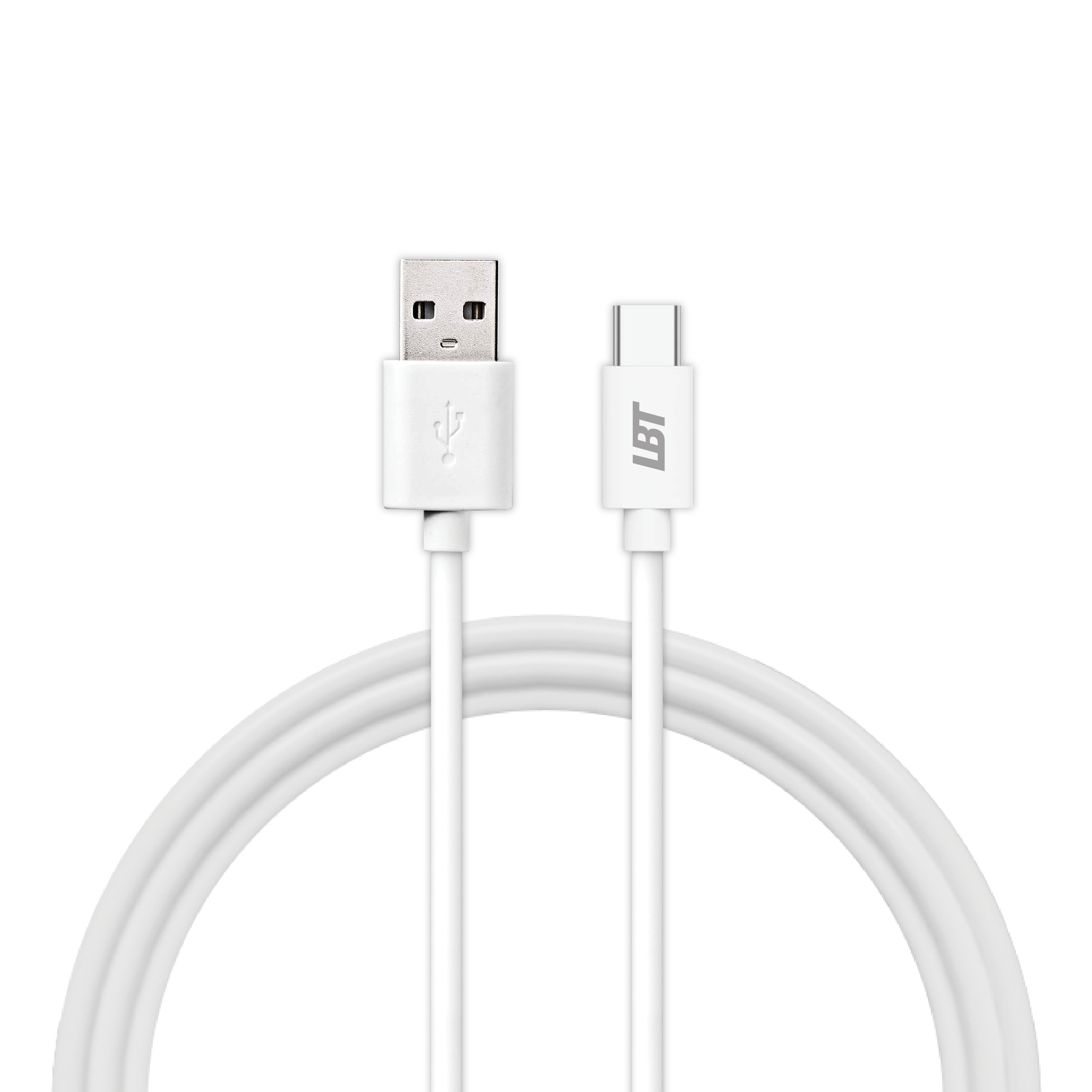 4 Ft. PVC White Cable (USB-A to USB-C)
