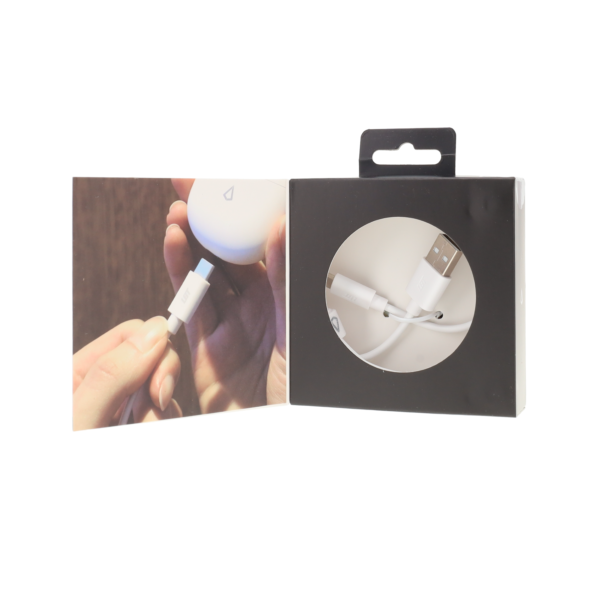 4 ft PVC White Cable (USB-A to USB-C)