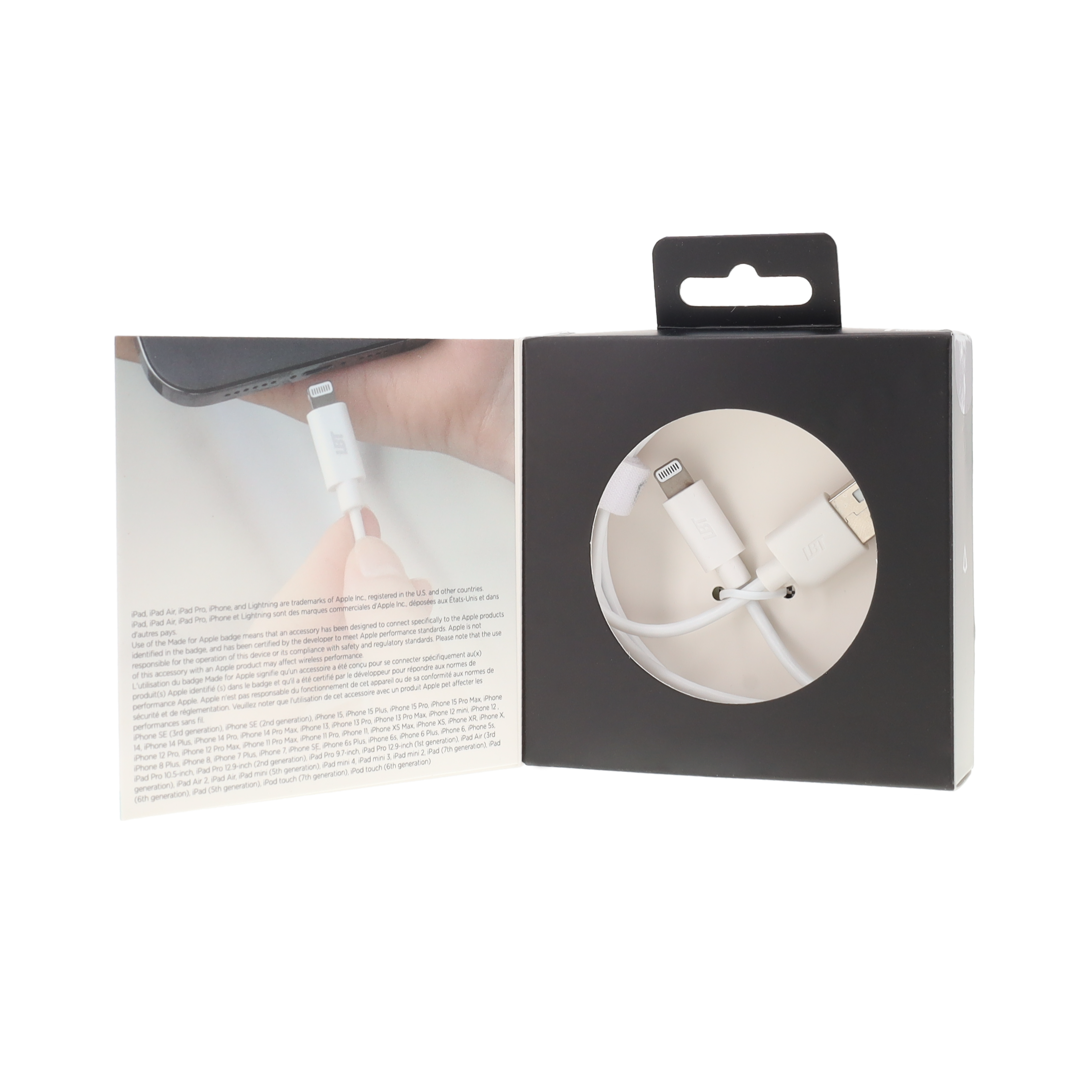 4 ft PVC White Cable (USB-A to Lightning)