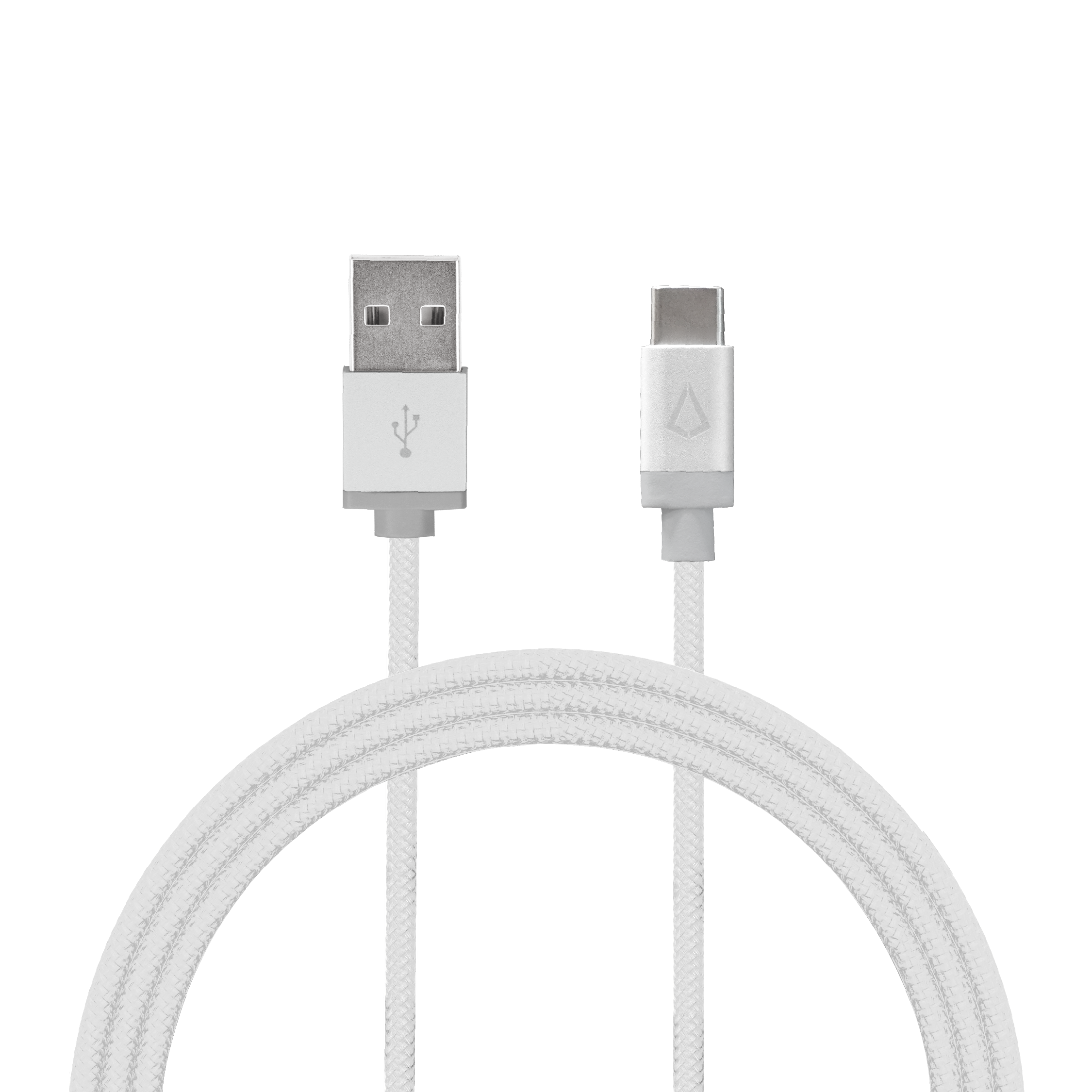 5 ft Braided White Cable (USB-A to USB-C)