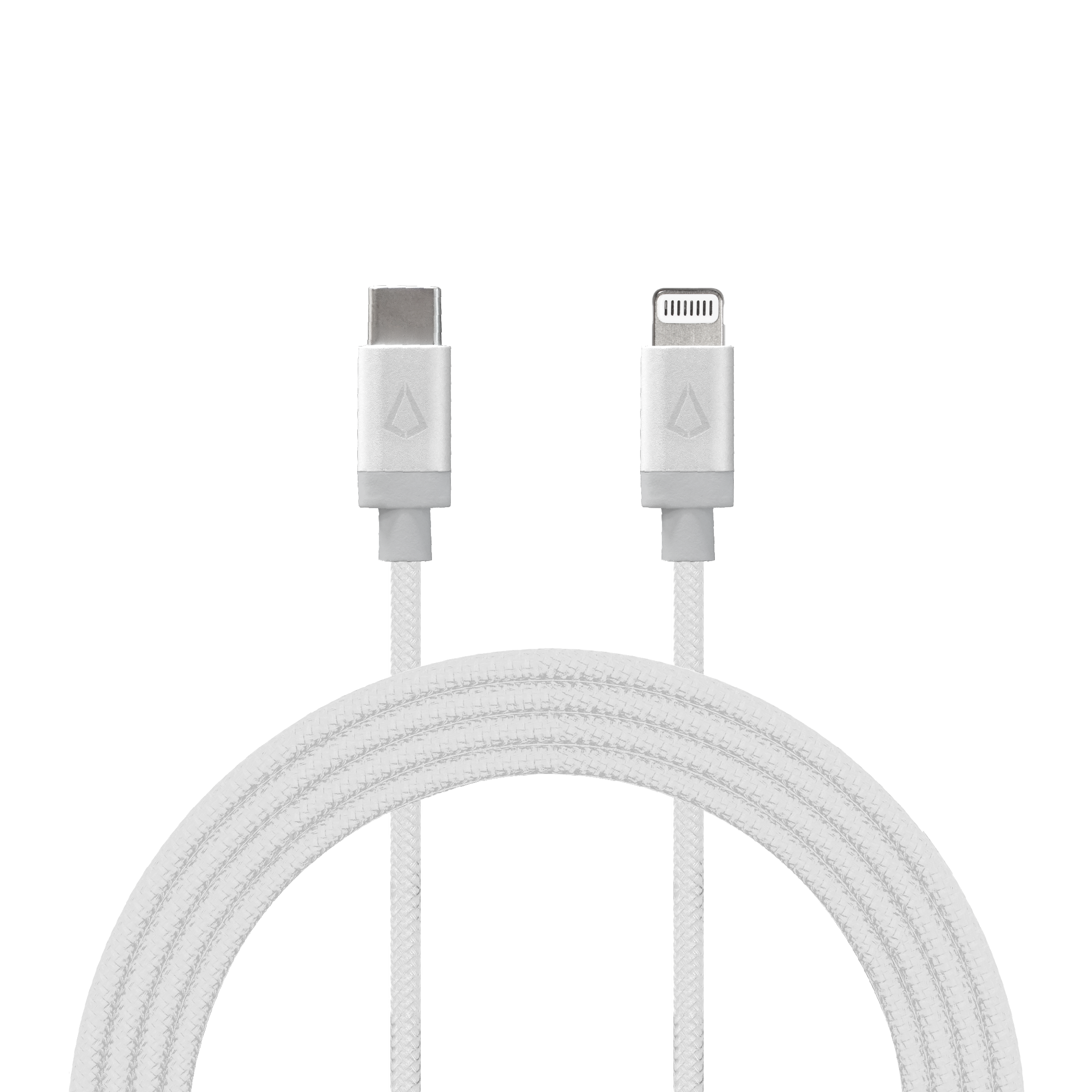 10 ft Braided White Cable (USB-C to Lightning)
