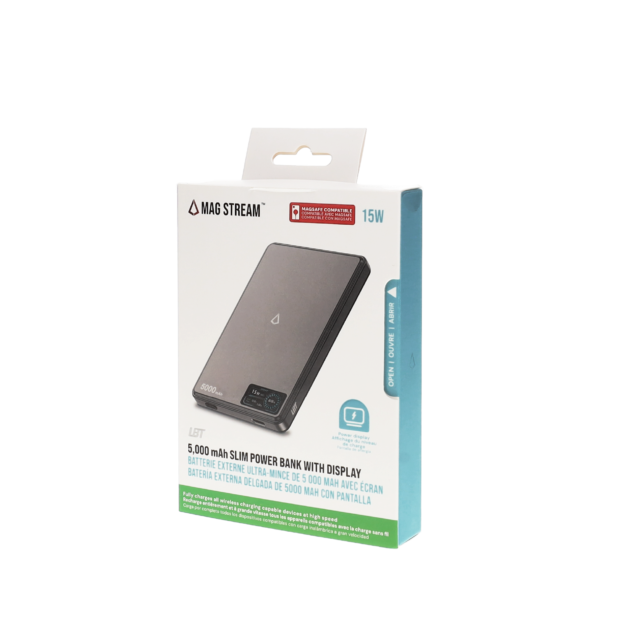 15W Slim Power Bank with Display (5,000mAh)