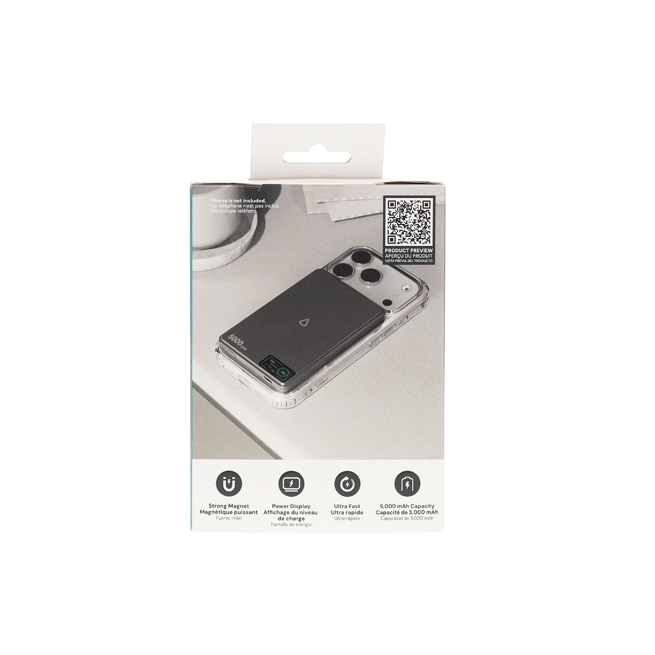 15W Slim Power Bank with Display (5,000mAh)
