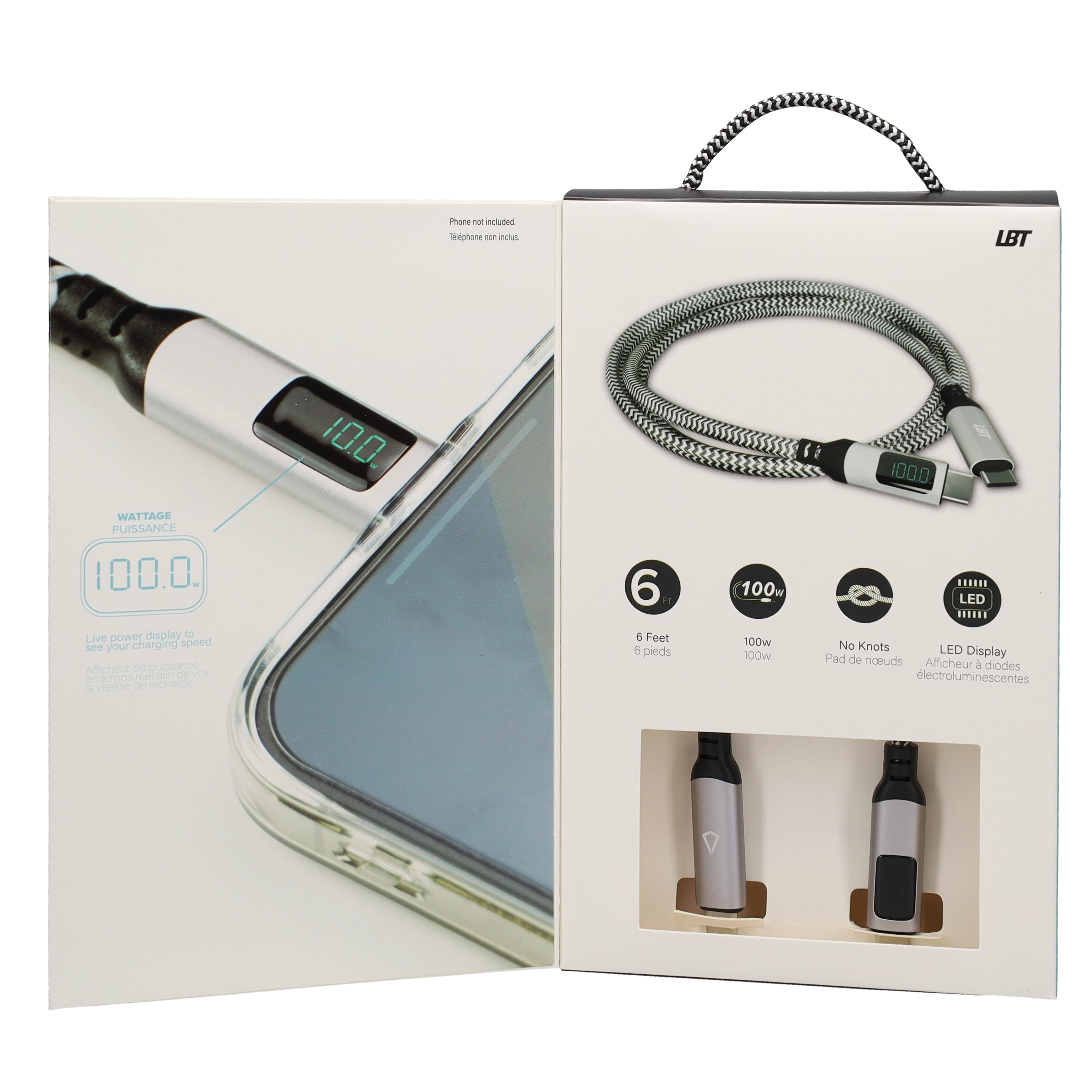 6 ft Powerview Braided Cable (USB-C to USB-C) (480Mbps/100W)