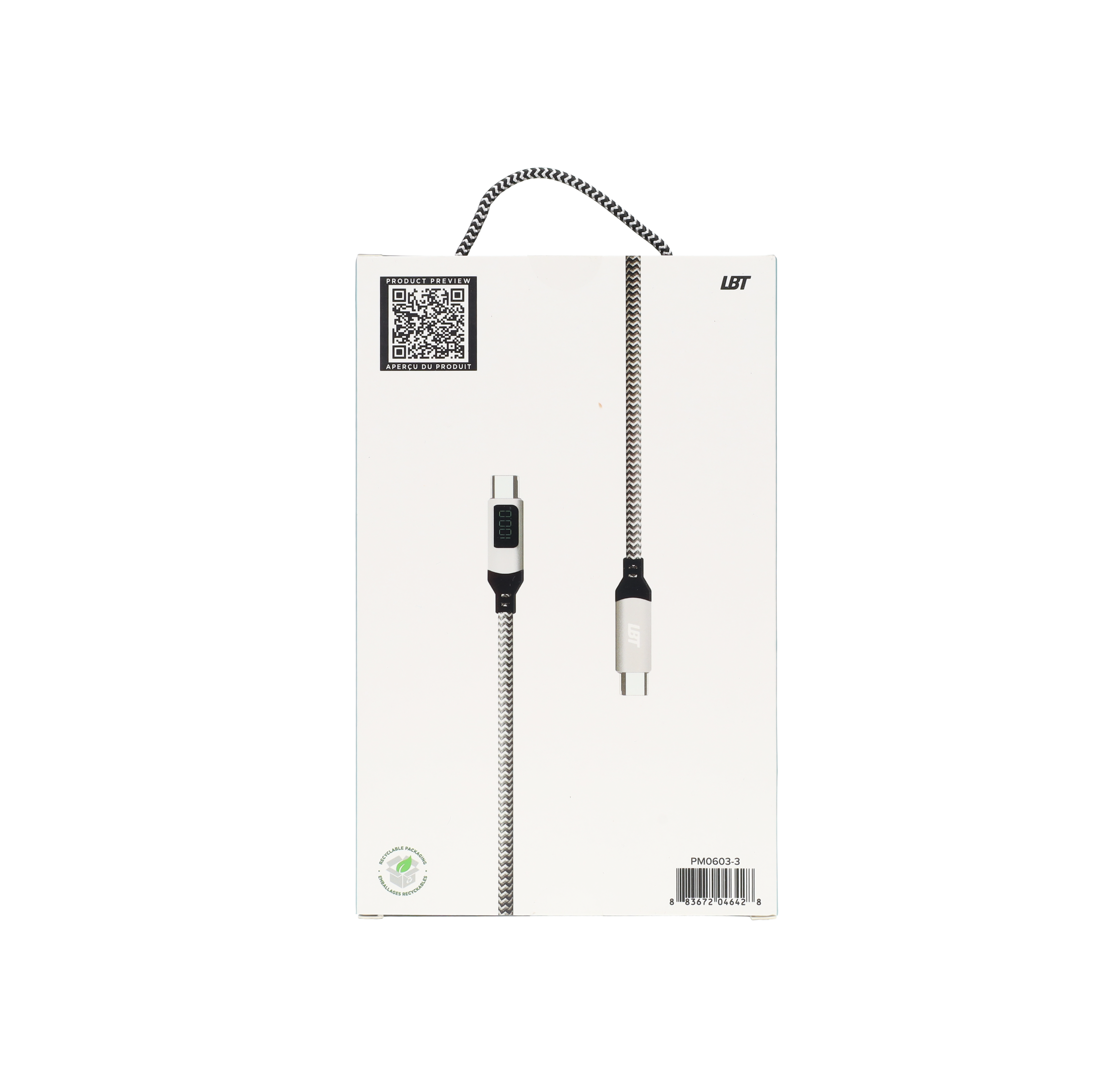 6 ft Powerview Braided Cable (USB-C to USB-C) (20 Gbps/100W)