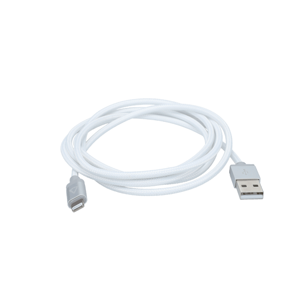 5 Ft. Braided White Cable (USB-A to Lightning)