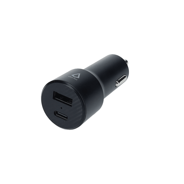 20W Dual Port Car Charger with 4ft Cable (USB-C to C)