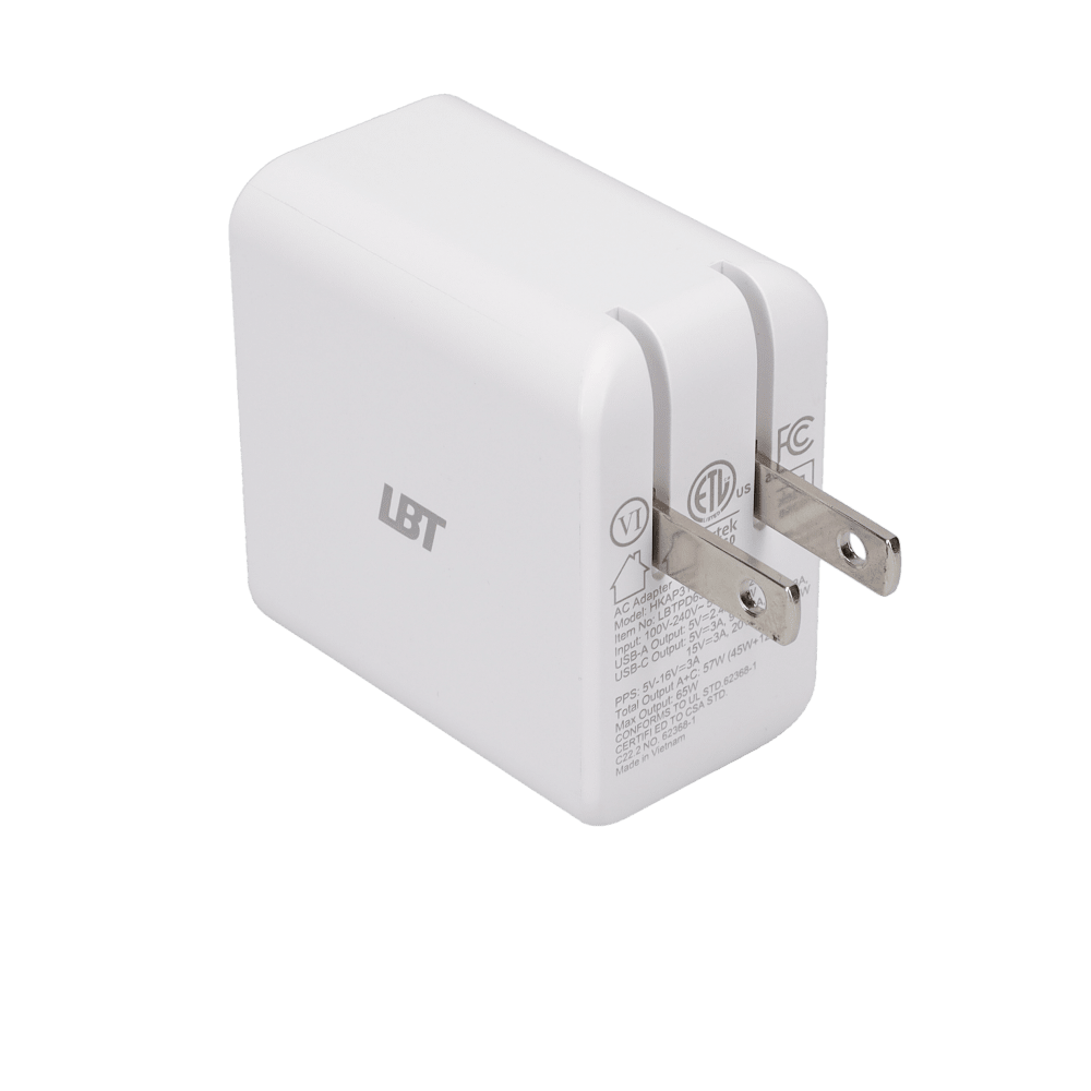 65W Dual-Port GaN PD Wall Charger (MiNi)