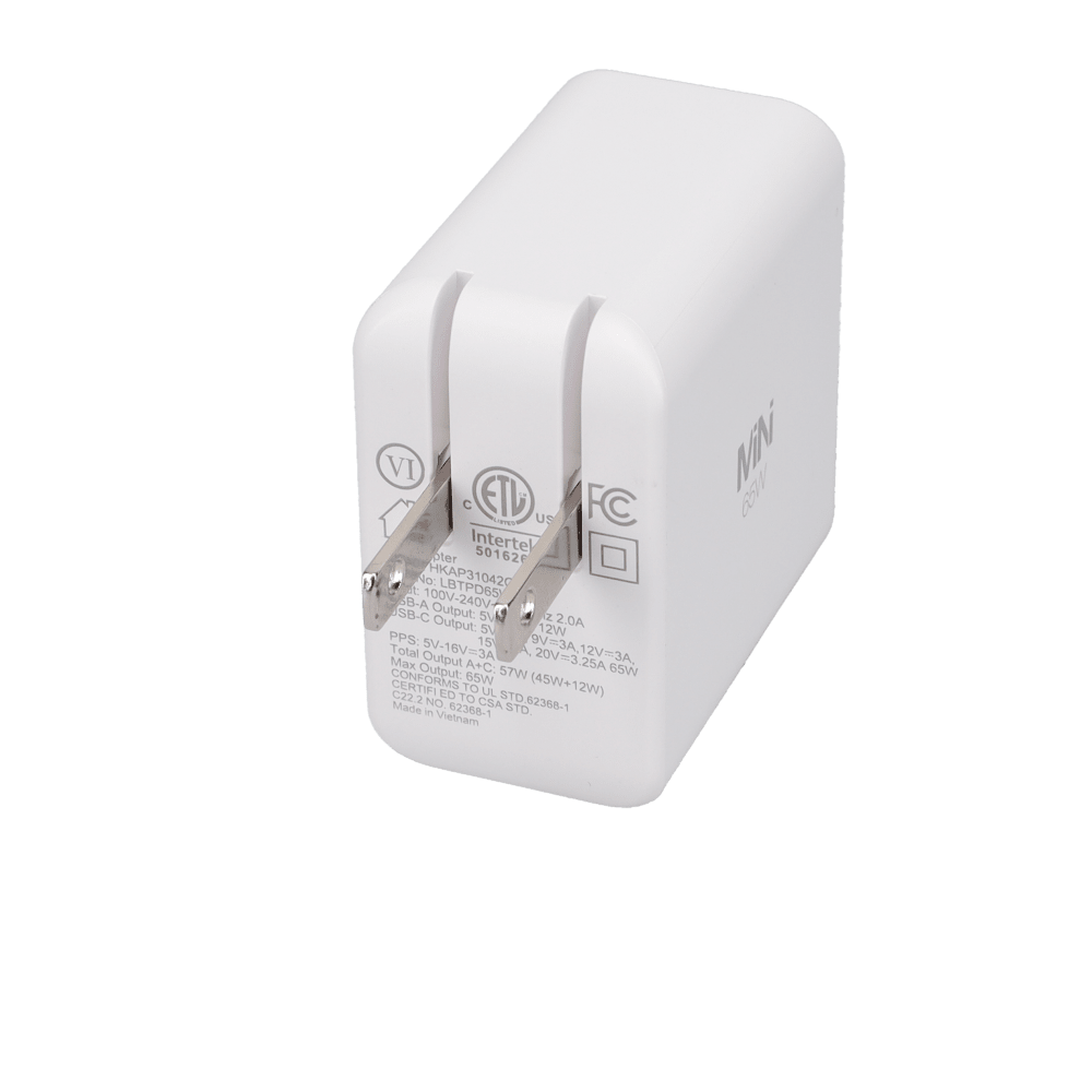 65W Dual-Port GaN PD Wall Charger (MiNi)