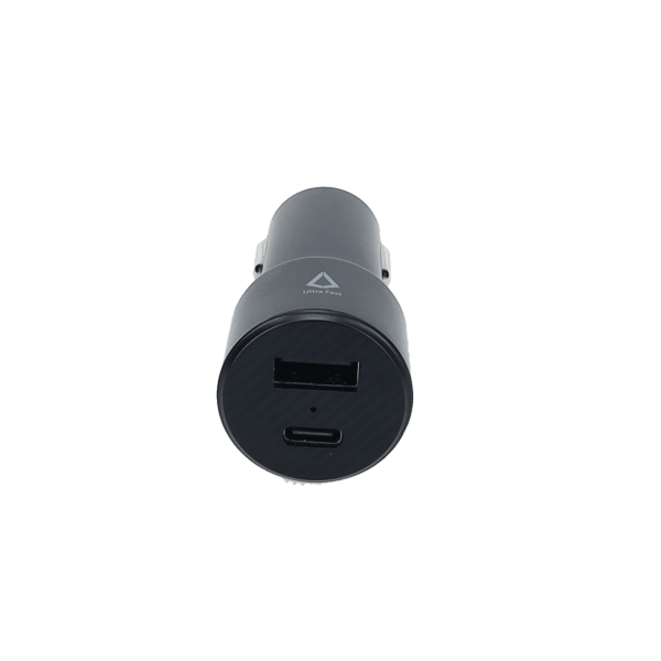 20W Dual Port Car Charger with 4ft Cable (USB-C to C)