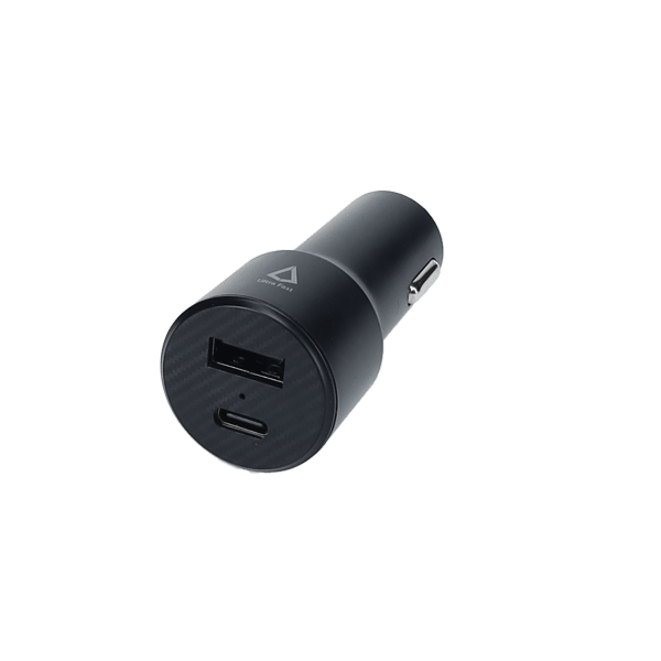 20W Dual Port Car Charger with 4ft Cable (USB-C to C)